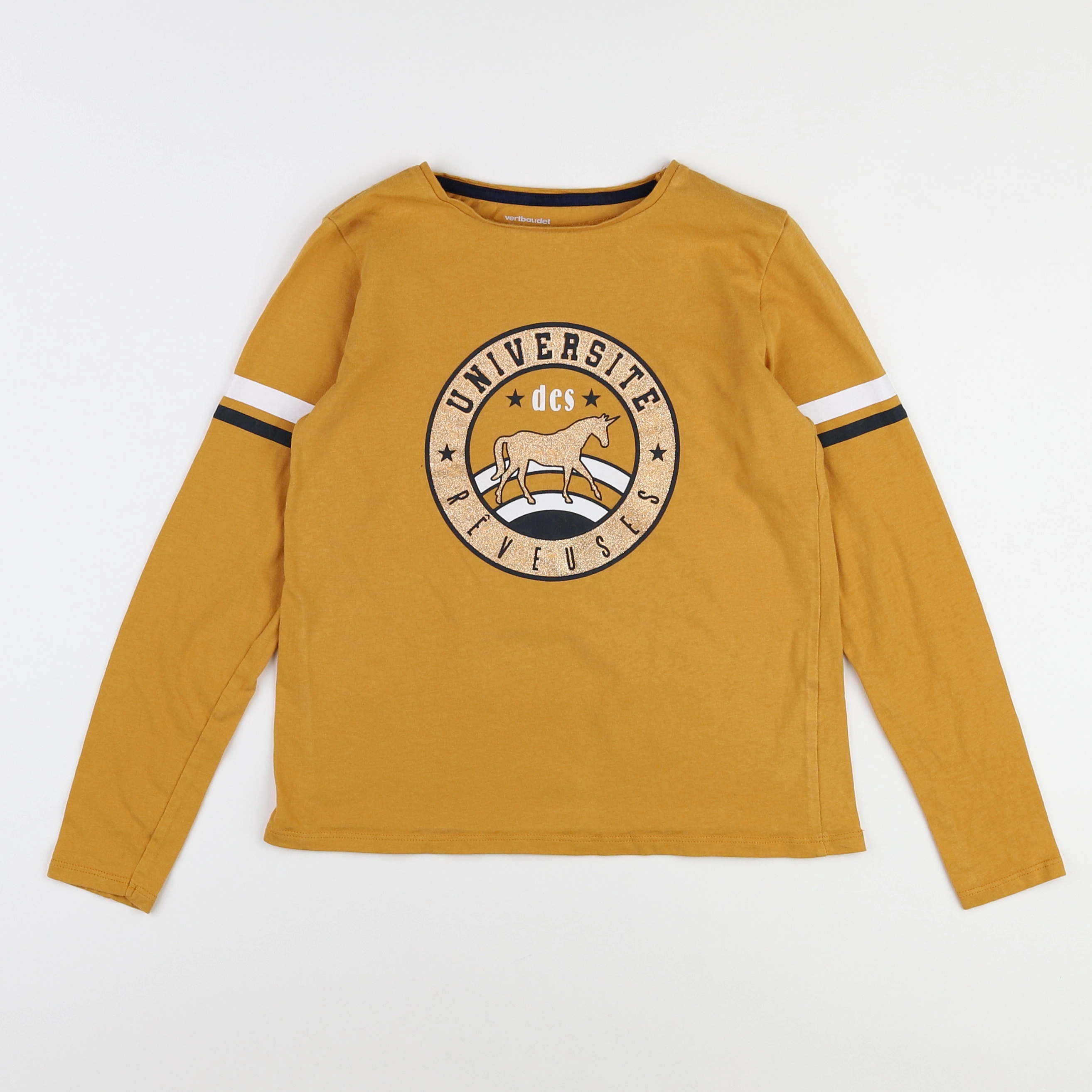 Vertbaudet - tee-shirt jaune, or - 10 ans