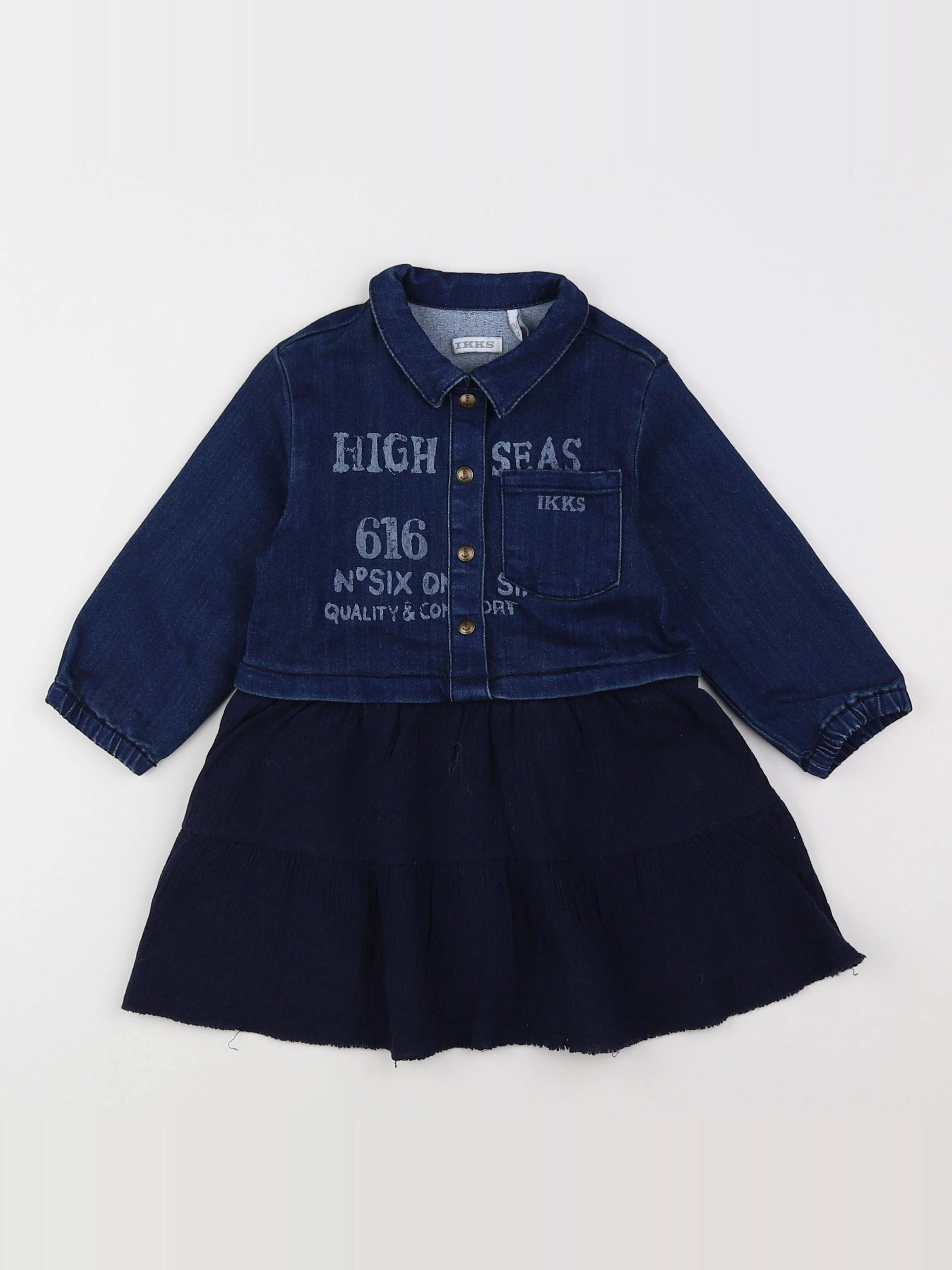 IKKS - robe bleu - 12 mois