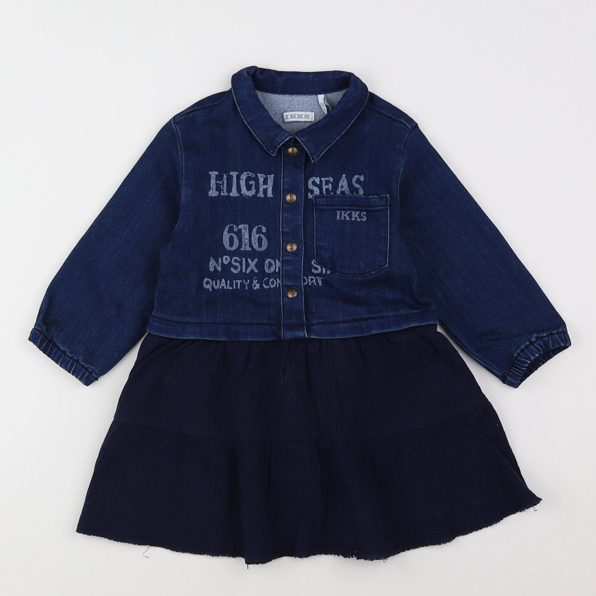 IKKS - robe bleu - 12 mois