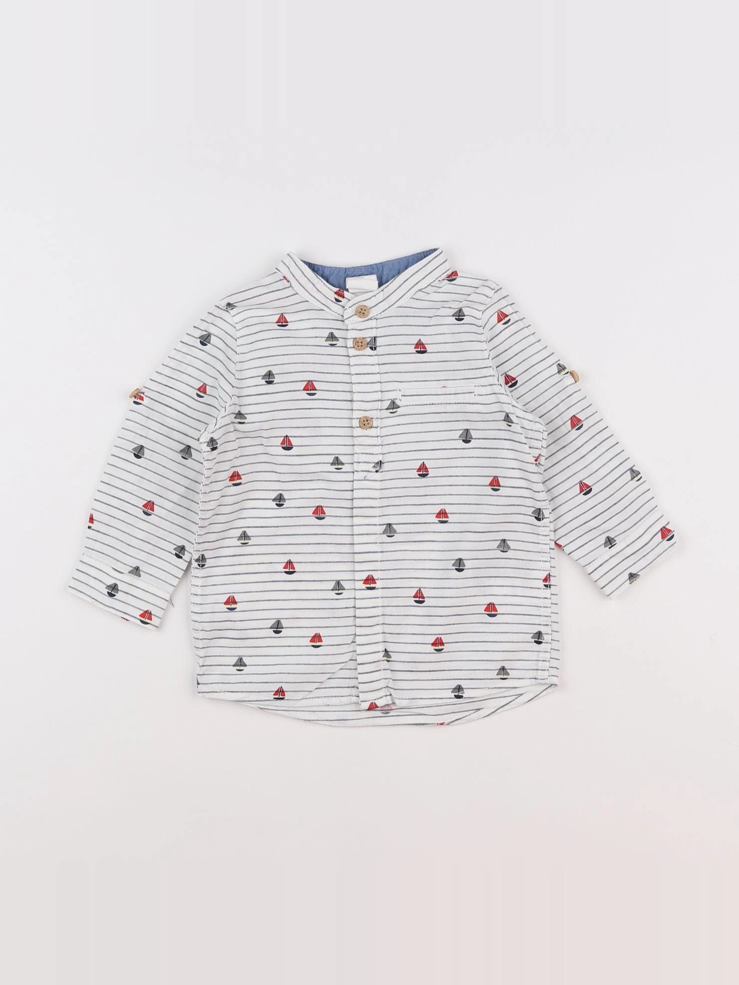H&M - chemise blanc, multicolore - 6 mois