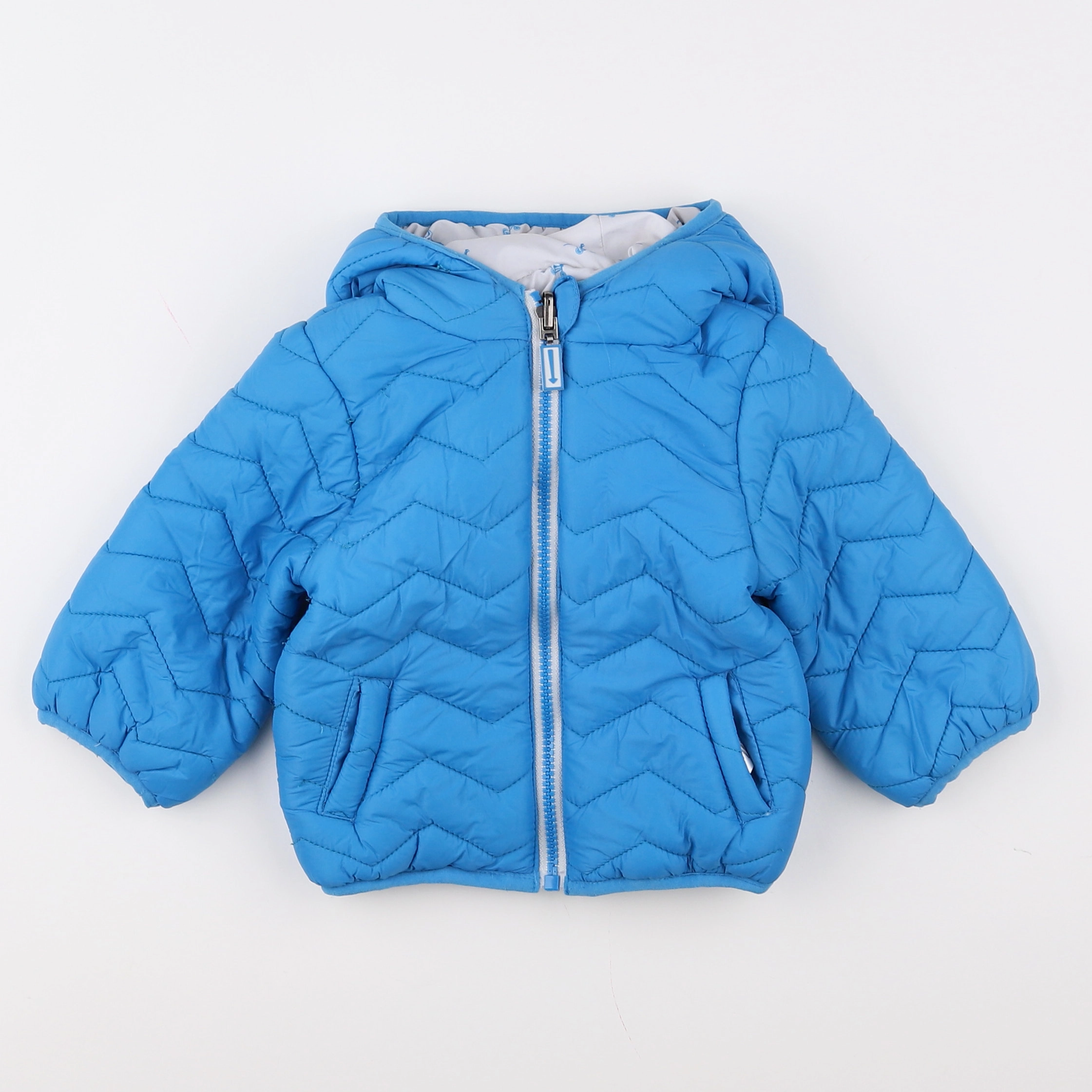 Vertbaudet - doudoune bleu - 12 mois