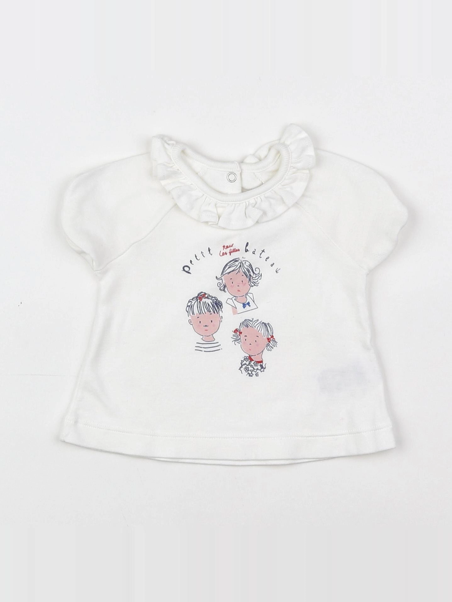 Petit Bateau - tee-shirt blanc - 3 mois