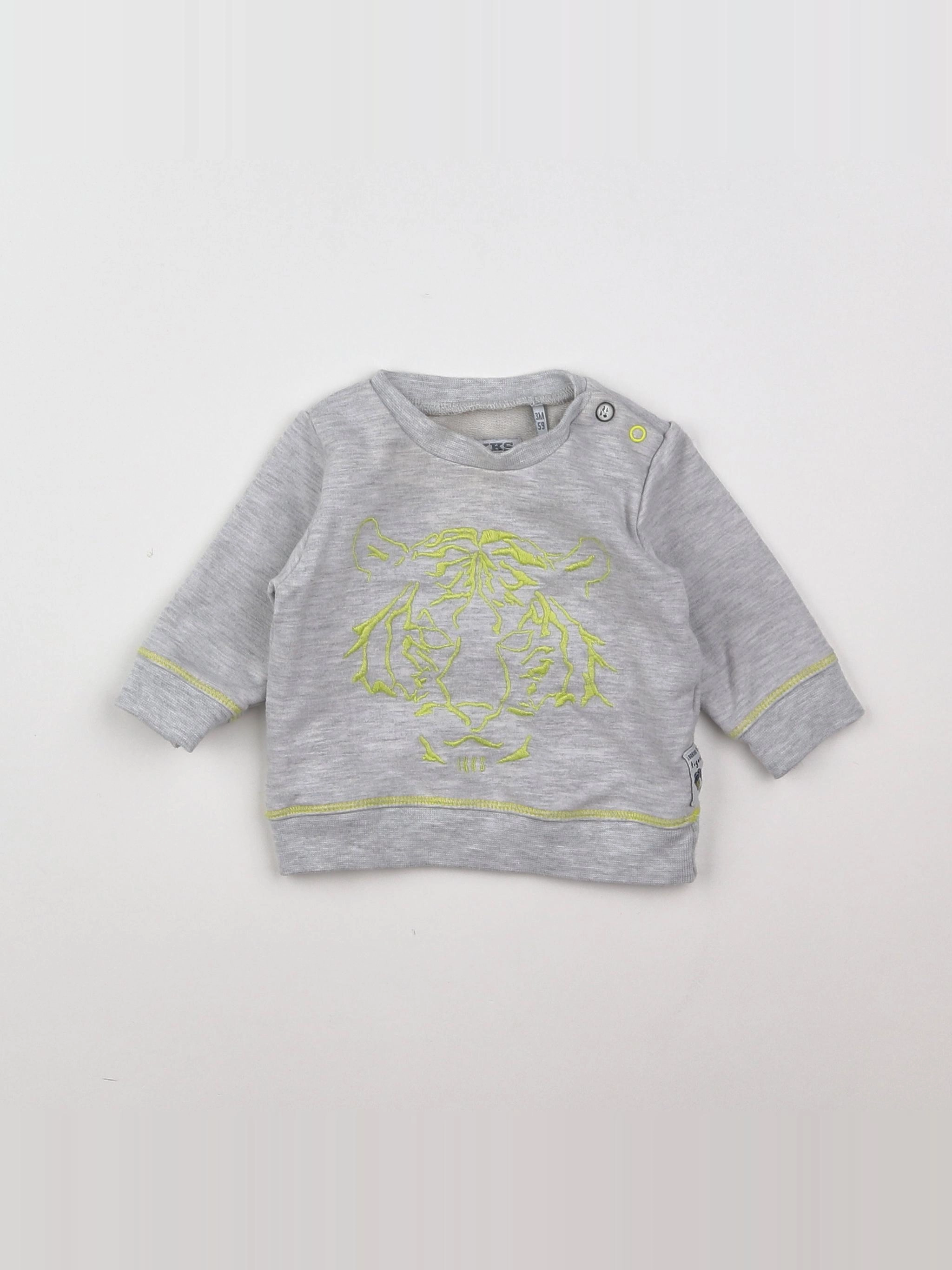IKKS - sweat gris - 3 mois