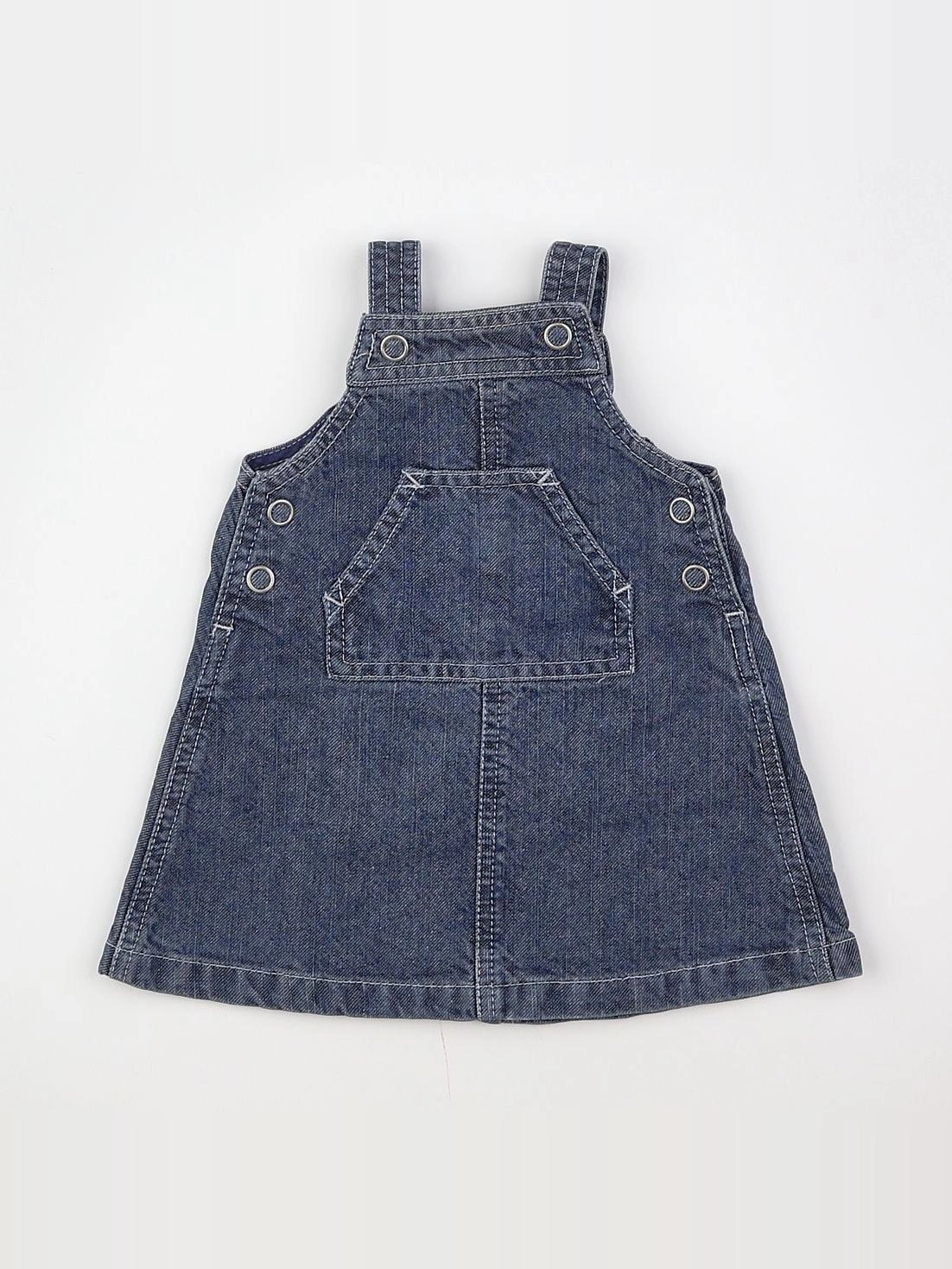 Petit Bateau - robe bleu - 6 mois