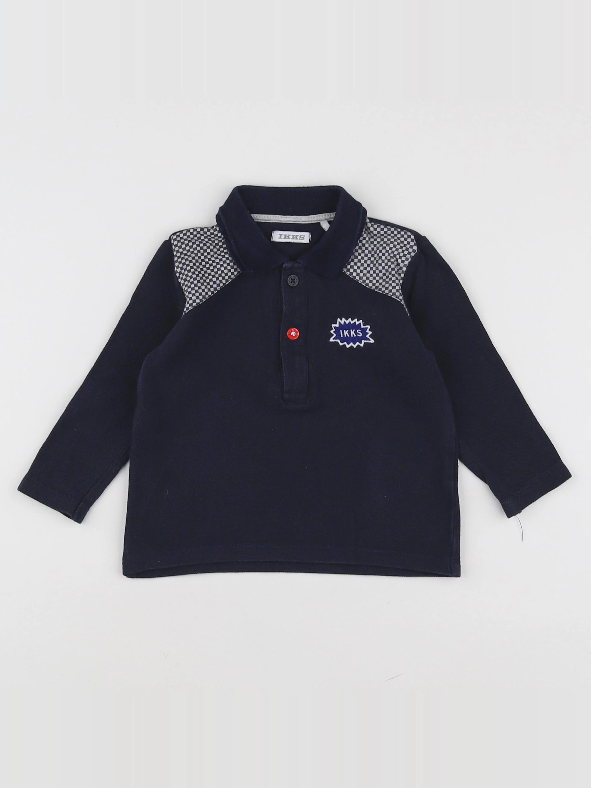 IKKS - polo bleu - 12 mois