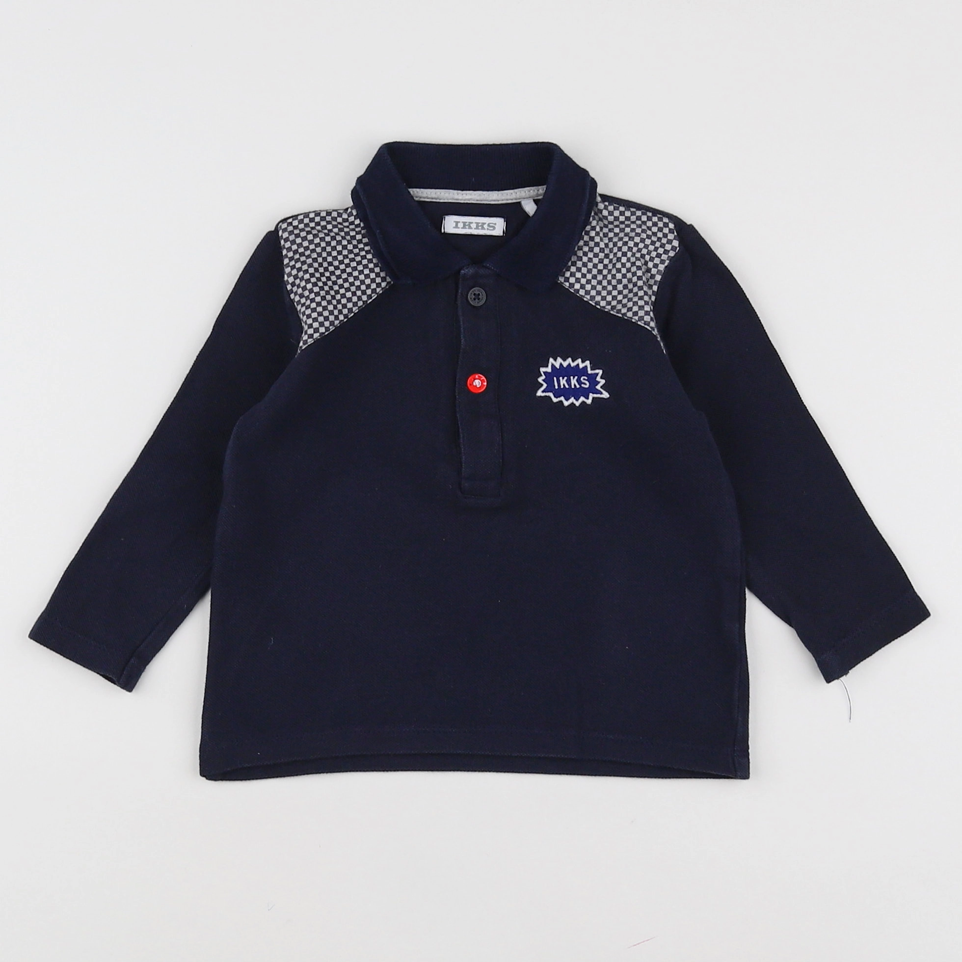 IKKS - polo bleu - 12 mois