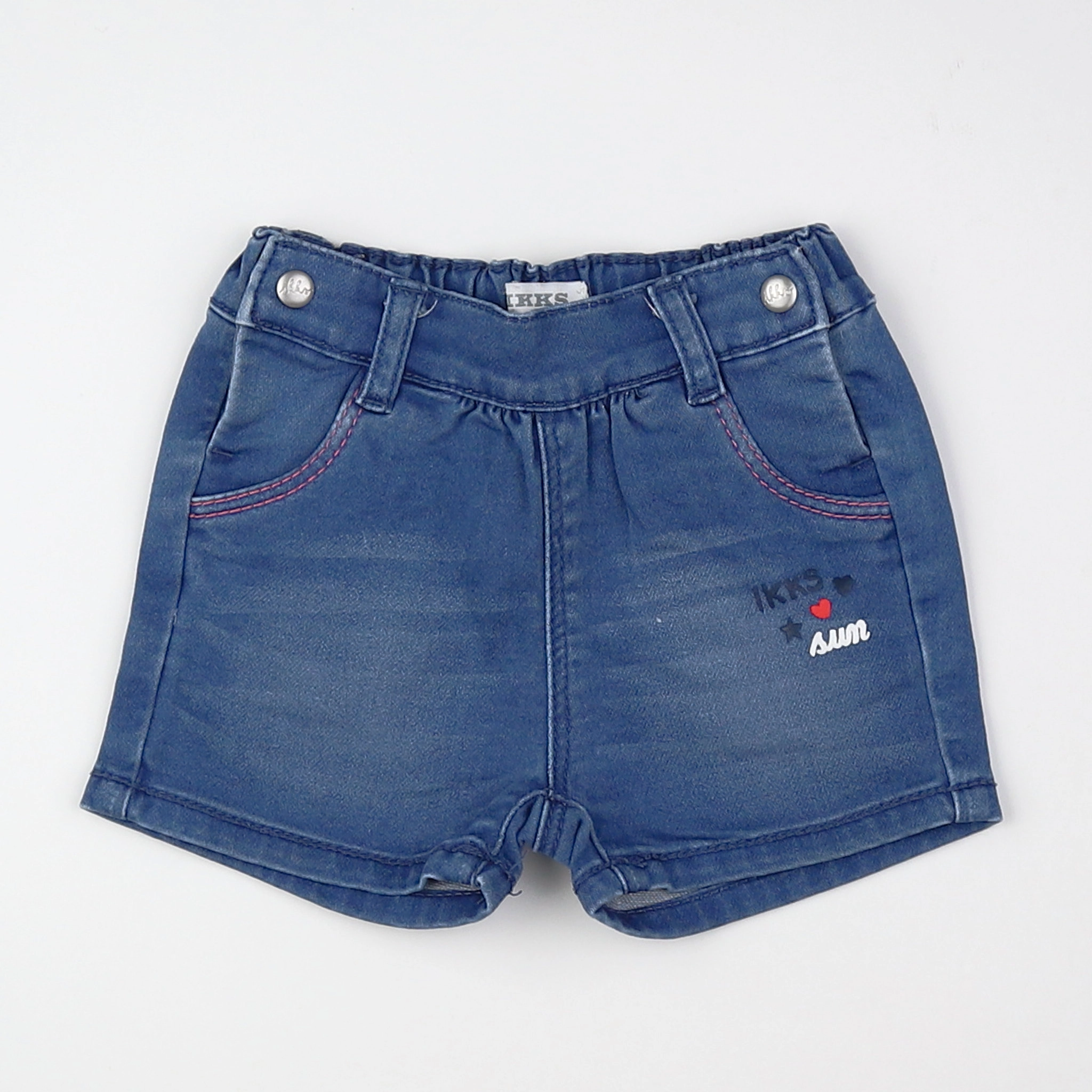 IKKS - short bleu - 12 mois