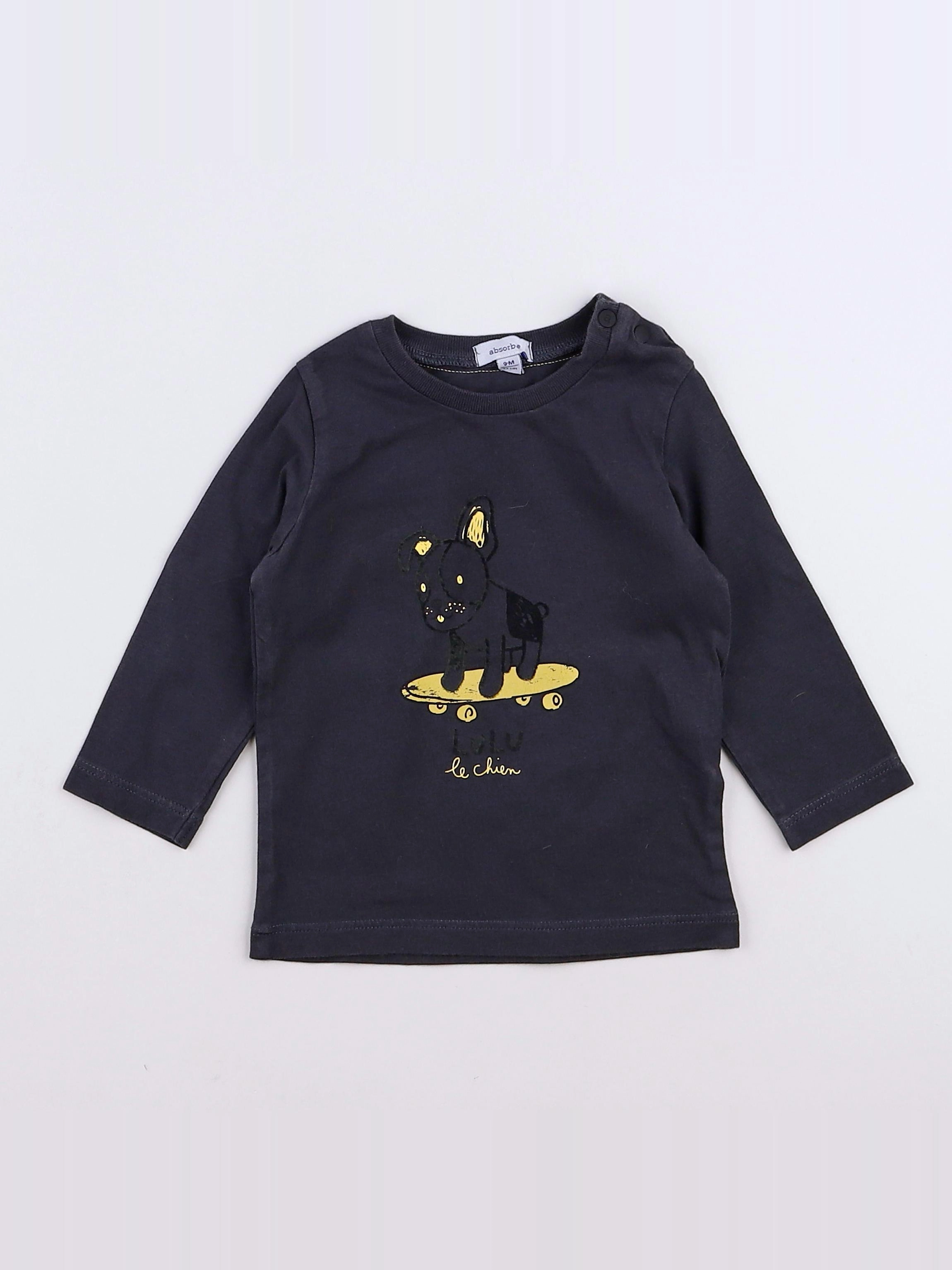Absorba - tee-shirt marron, jaune - 9 mois