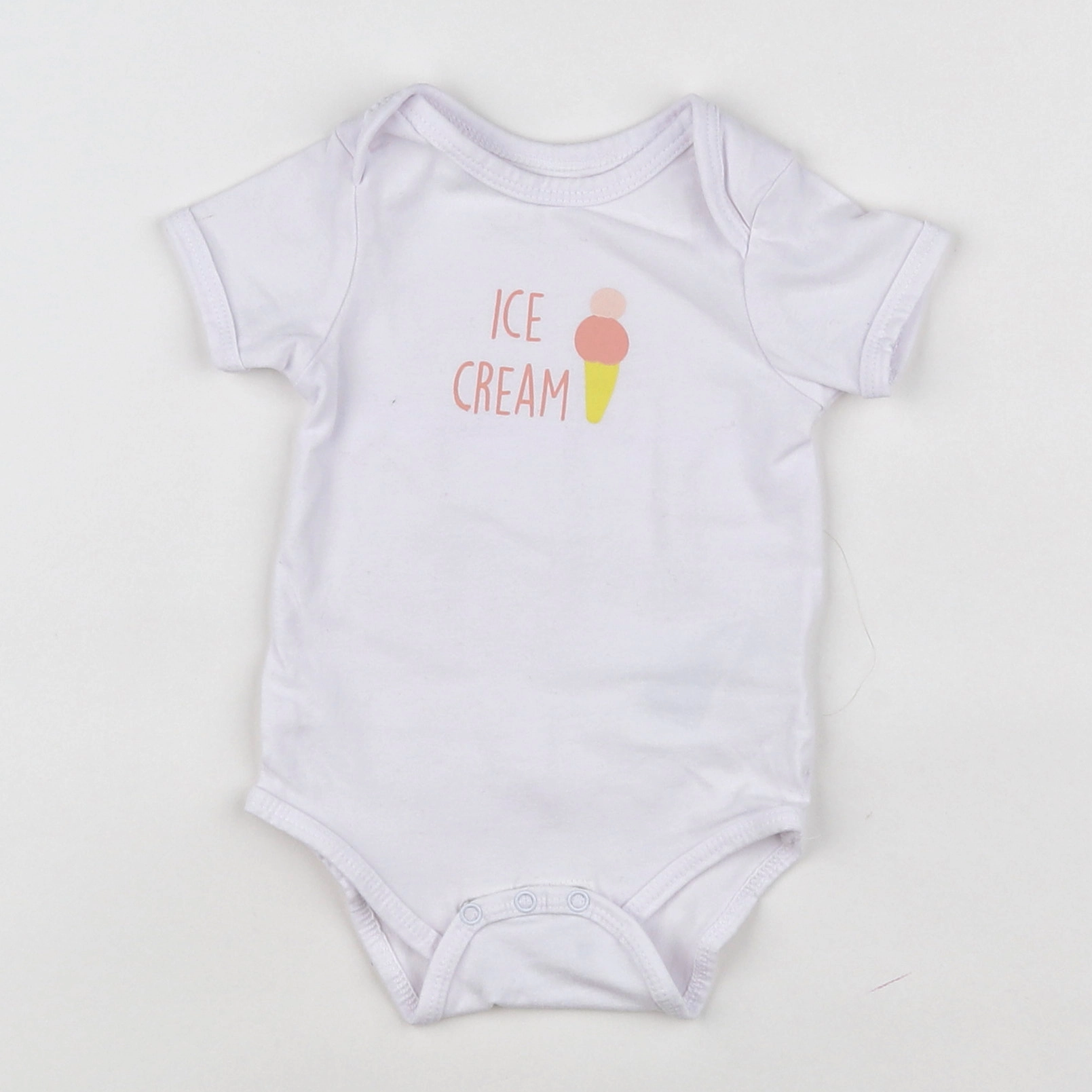 Vertbaudet - body rose, blanc - 6 mois