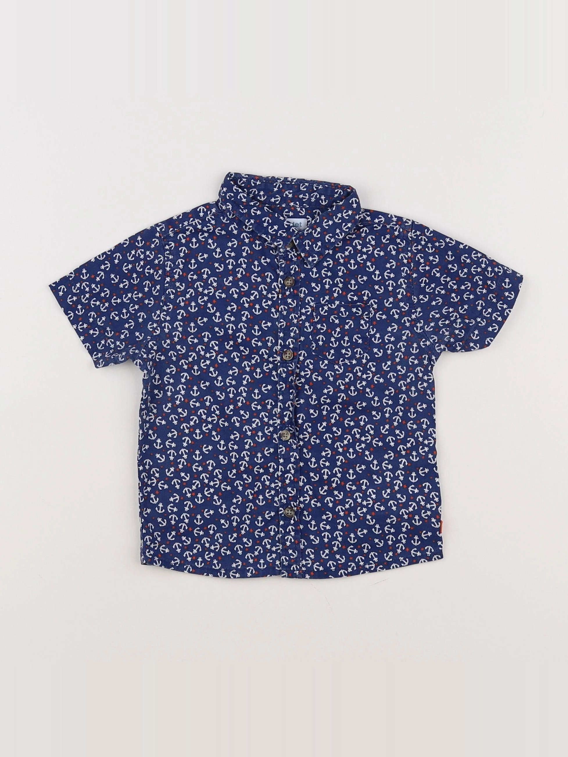 Vertbaudet - chemise bleu - 9 mois
