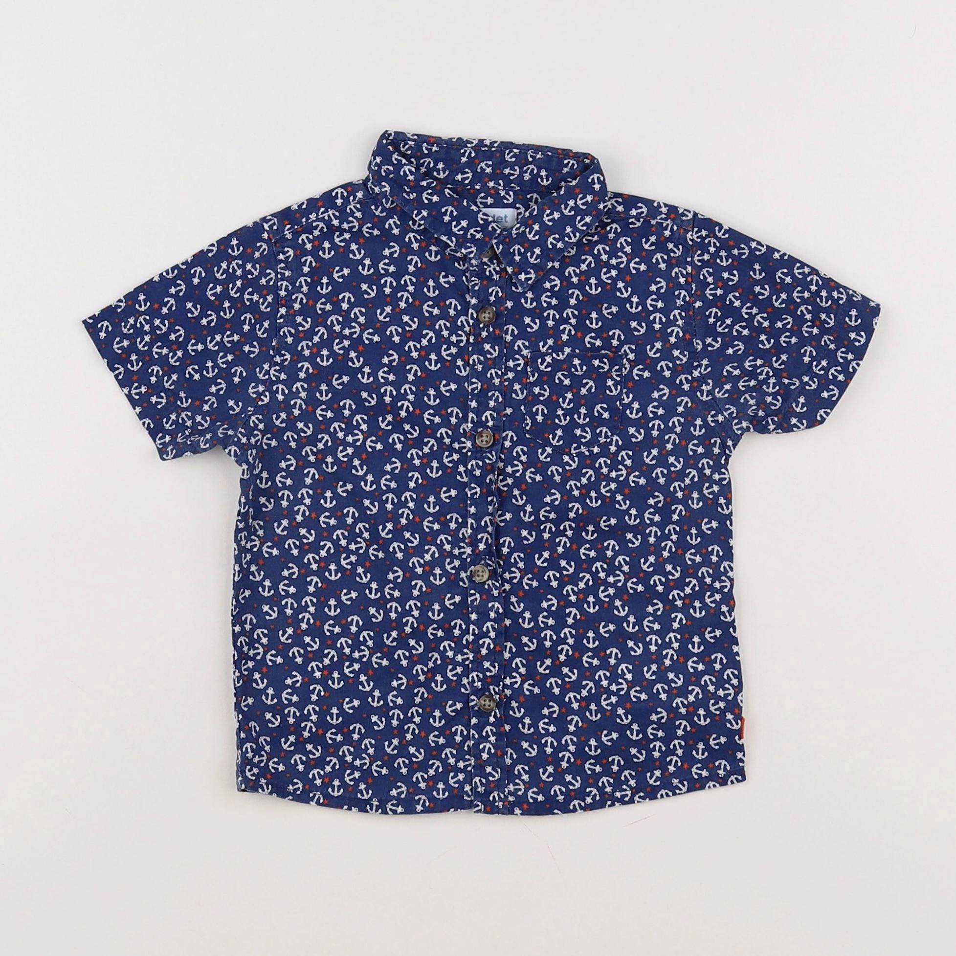 Vertbaudet - chemise bleu - 9 mois