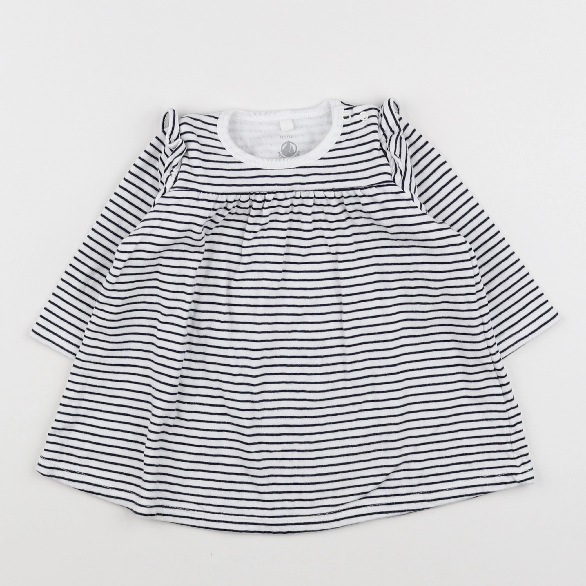 Petit Bateau - robe blanc - 12 mois