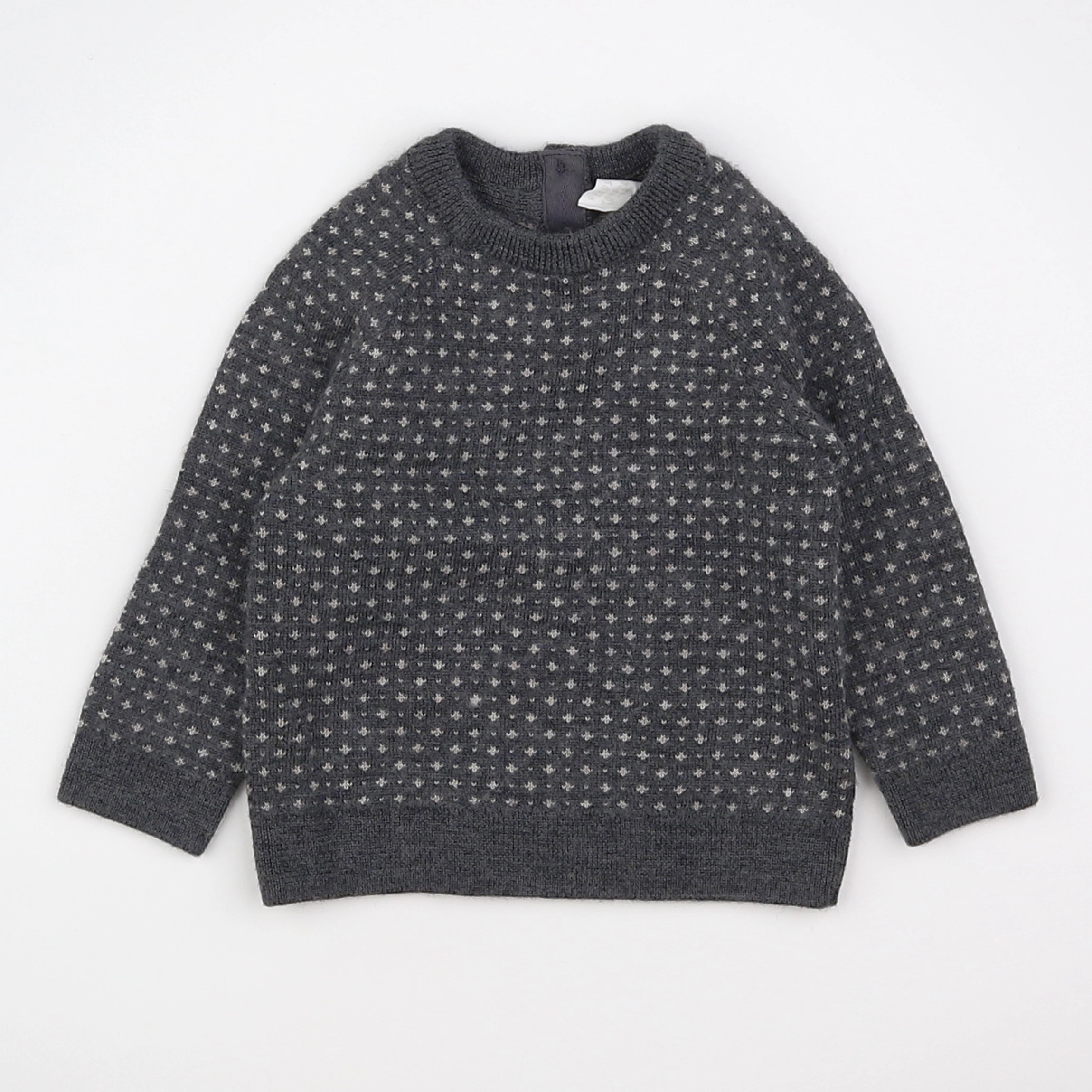 H&M - pull gris - 3/6 mois