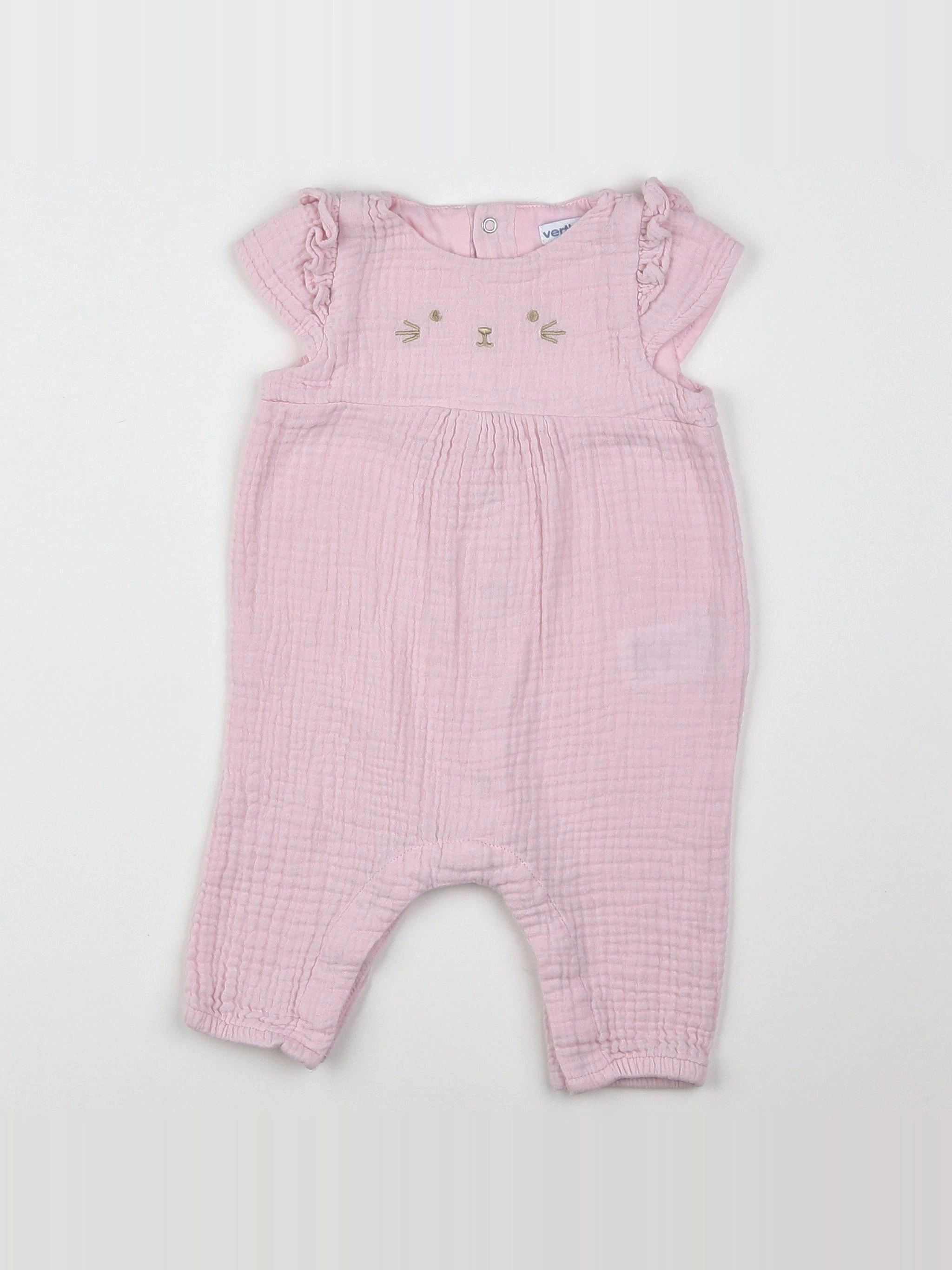Vertbaudet - combinaison rose - 3 mois