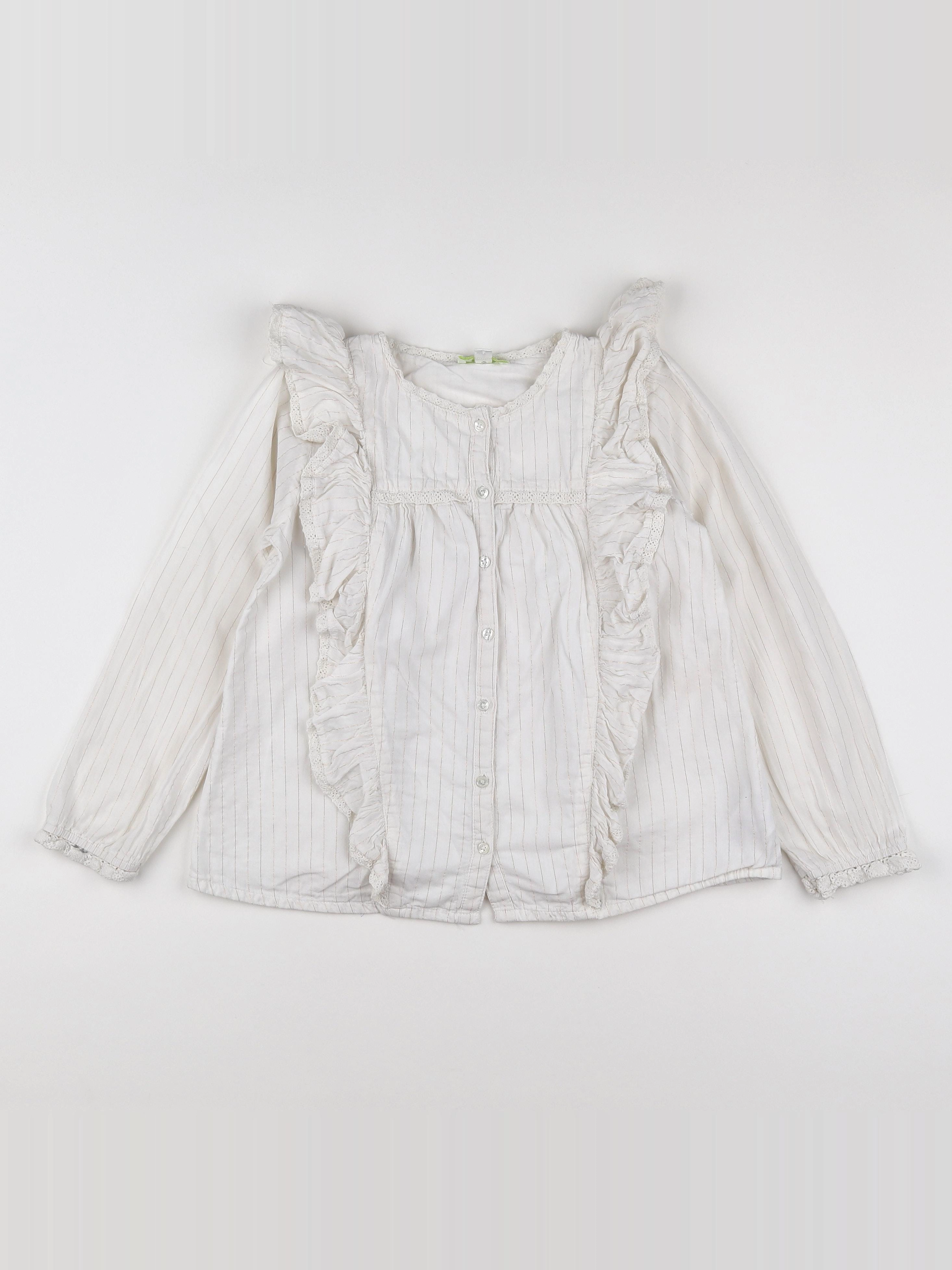 Vertbaudet - blouse blanc, or - 9 ans