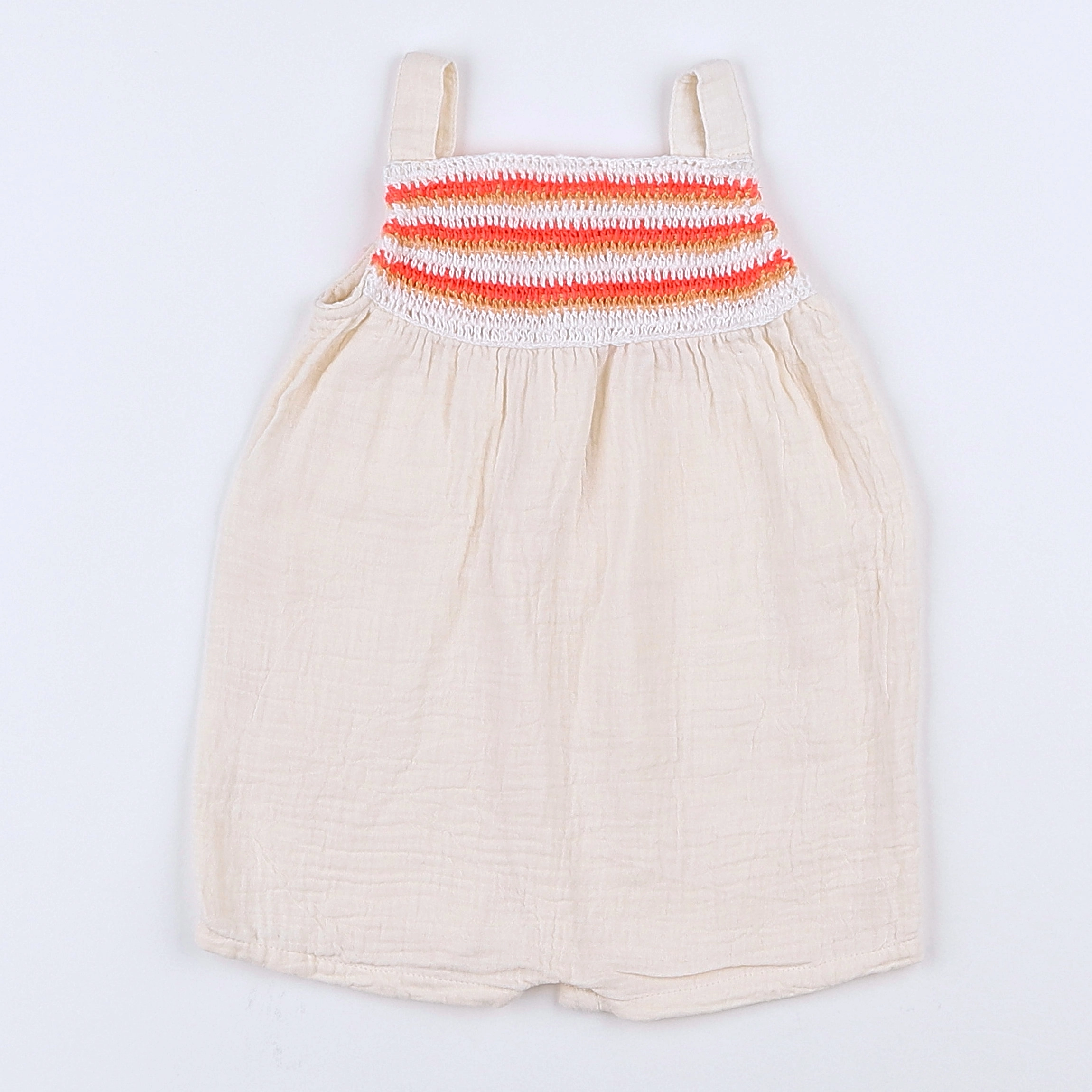 Vertbaudet - combinaison beige, orange - 3 mois