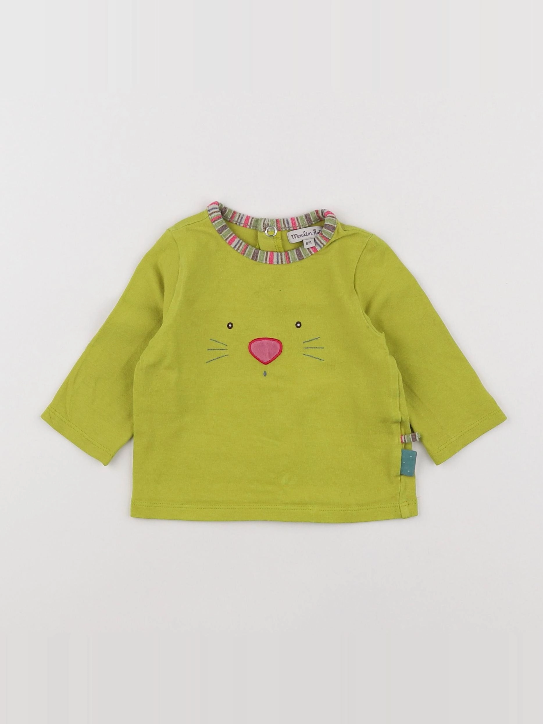 Moulin Roty - tee-shirt vert - 6 mois