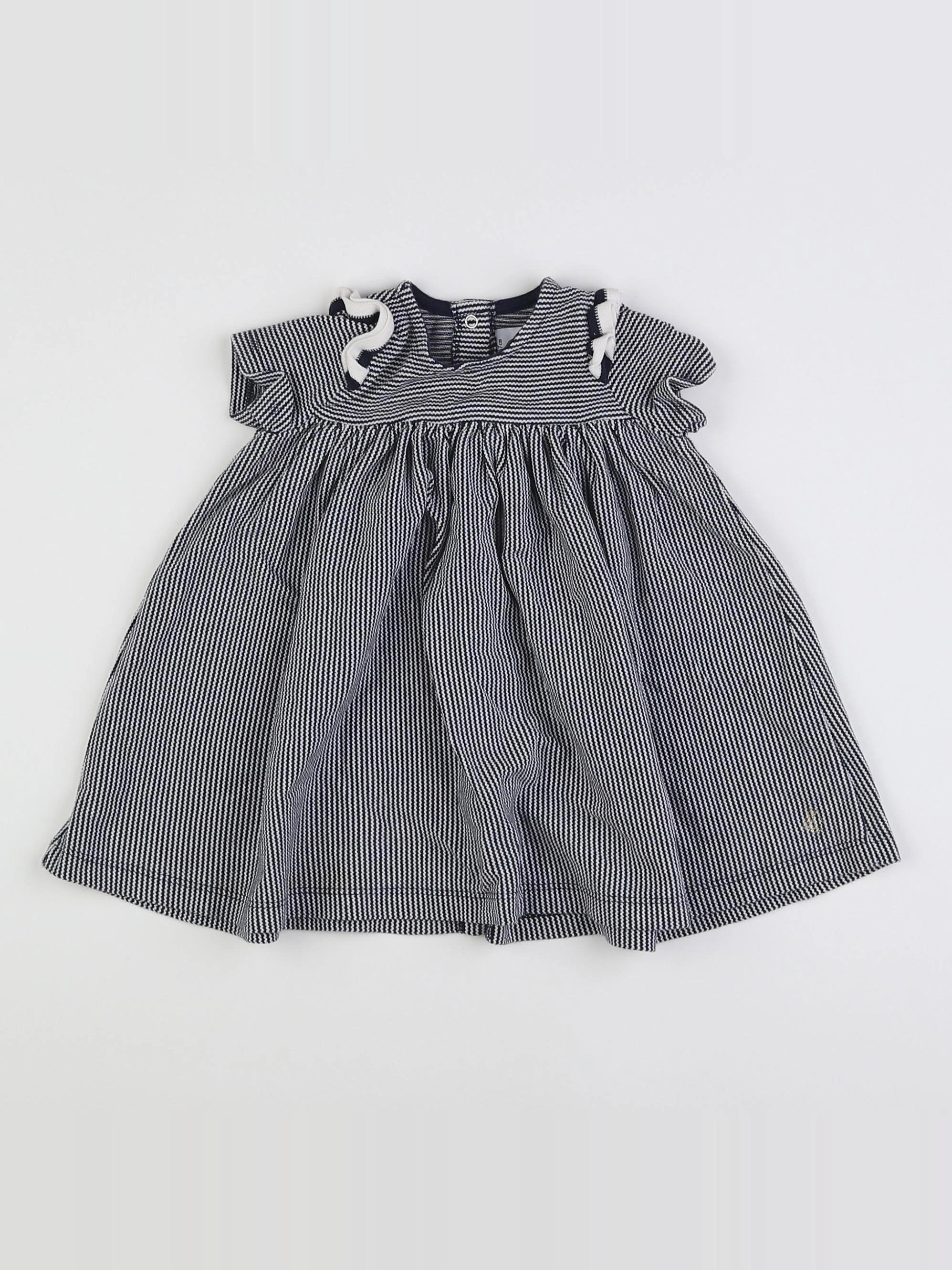 Petit Bateau - robe bleu - 6 mois