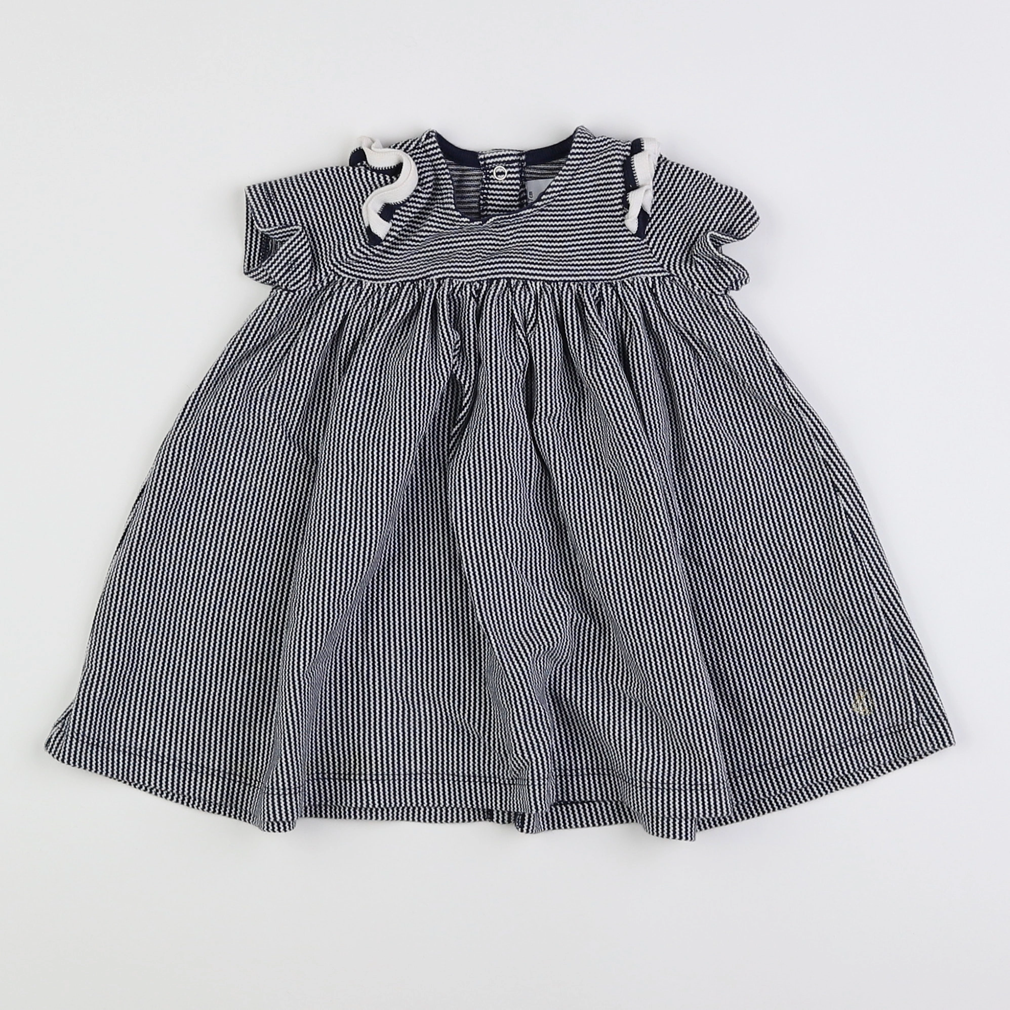 Petit Bateau - robe bleu - 6 mois