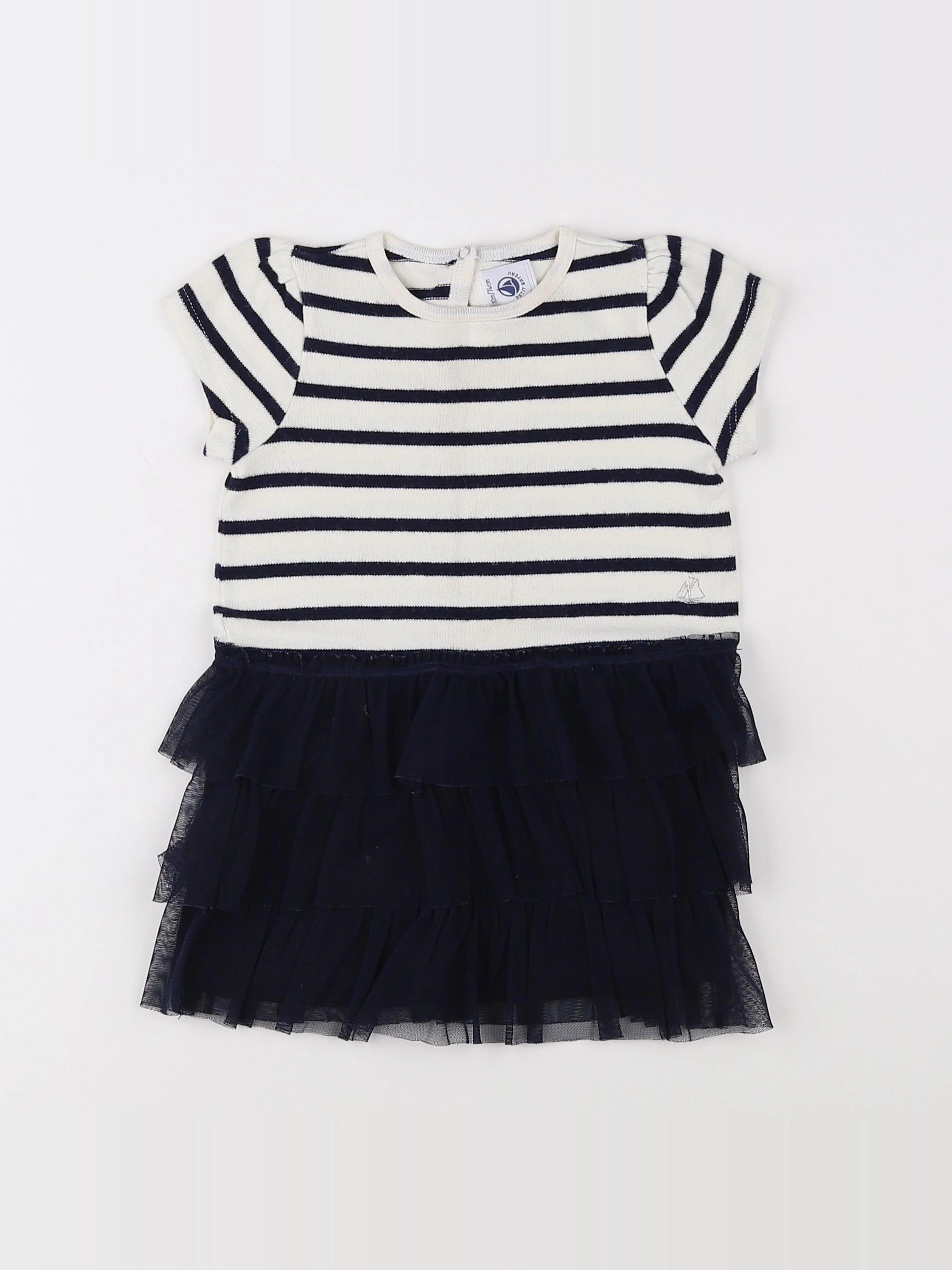 Petit Bateau - robe bleu - 12 mois