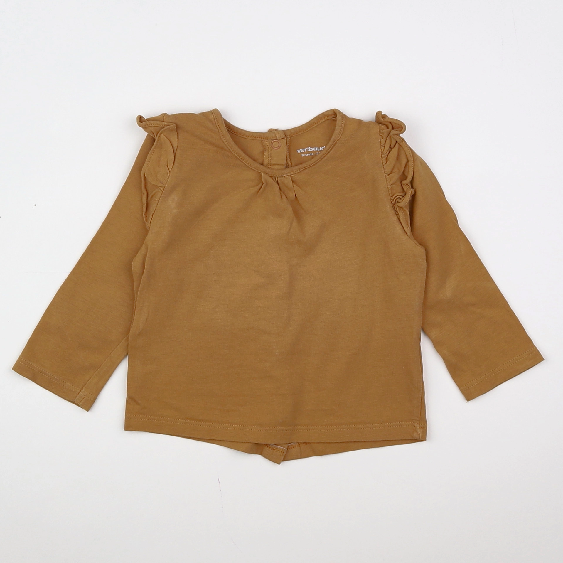 Vertbaudet - tee-shirt marron - 9 mois