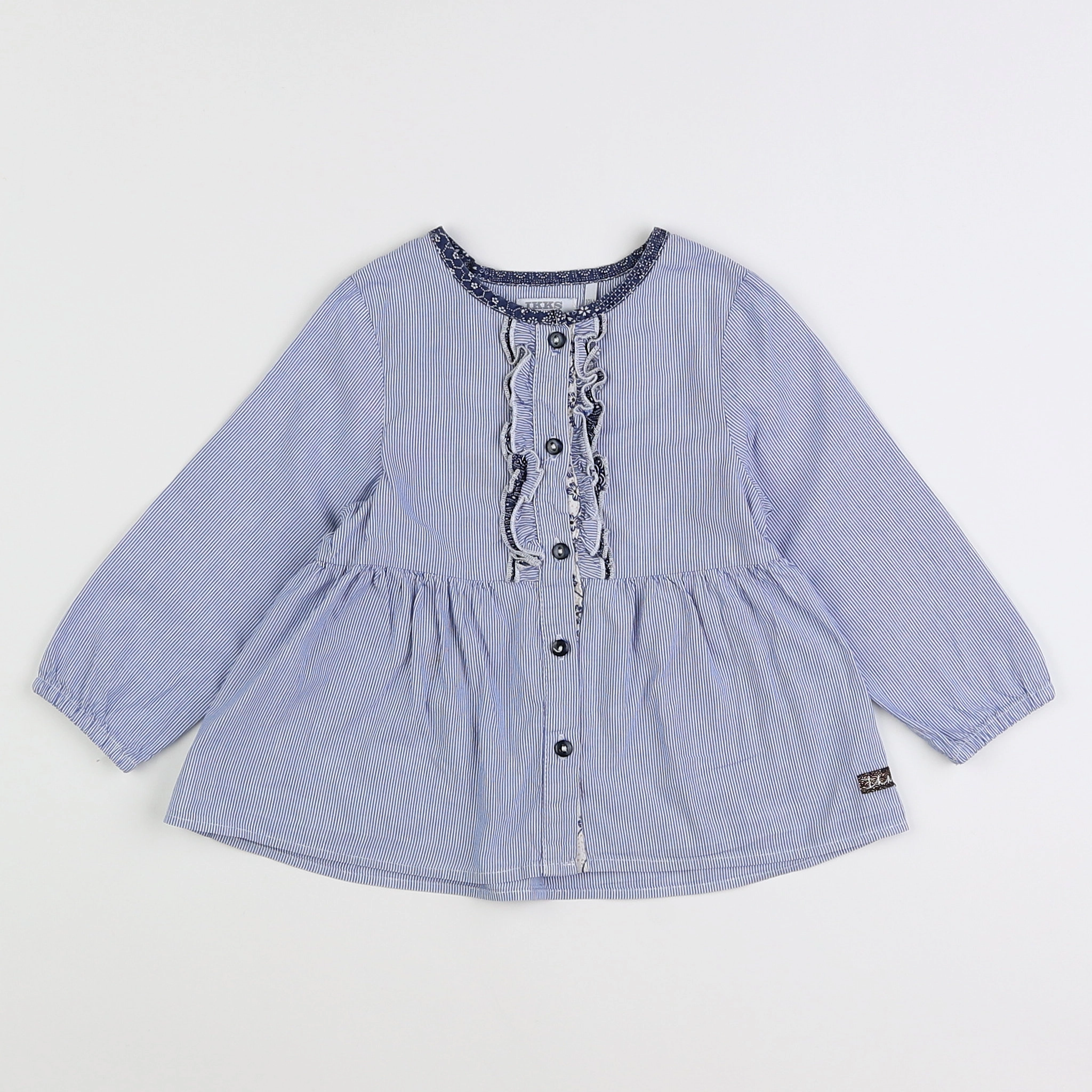 IKKS - blouse bleu, blanc - 18 mois