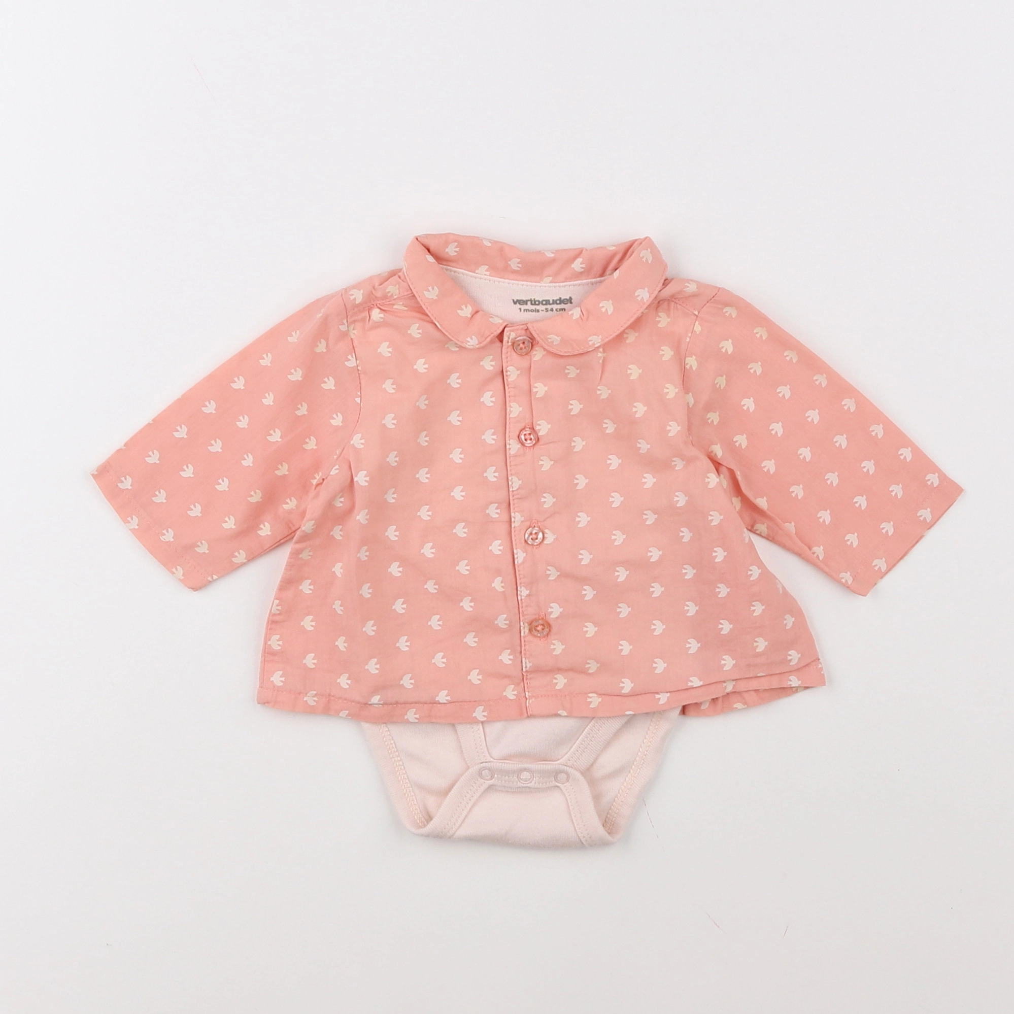 Vertbaudet - body vetement rose - 1 mois