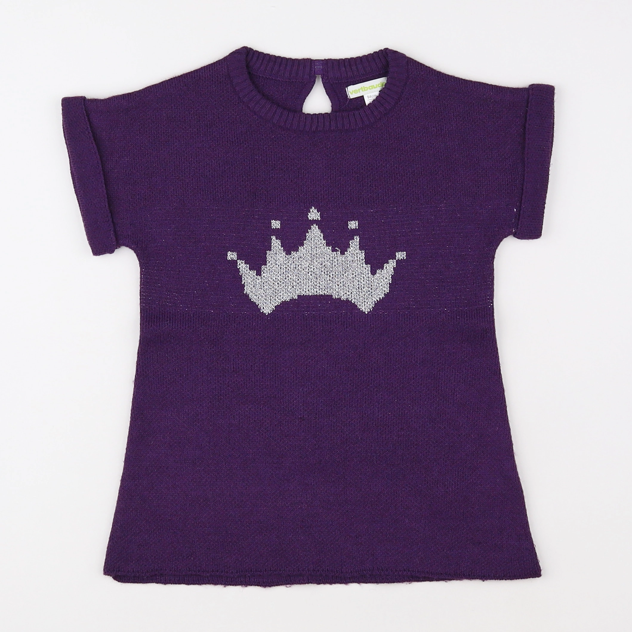 Vertbaudet - robe violet, argent - 3 ans