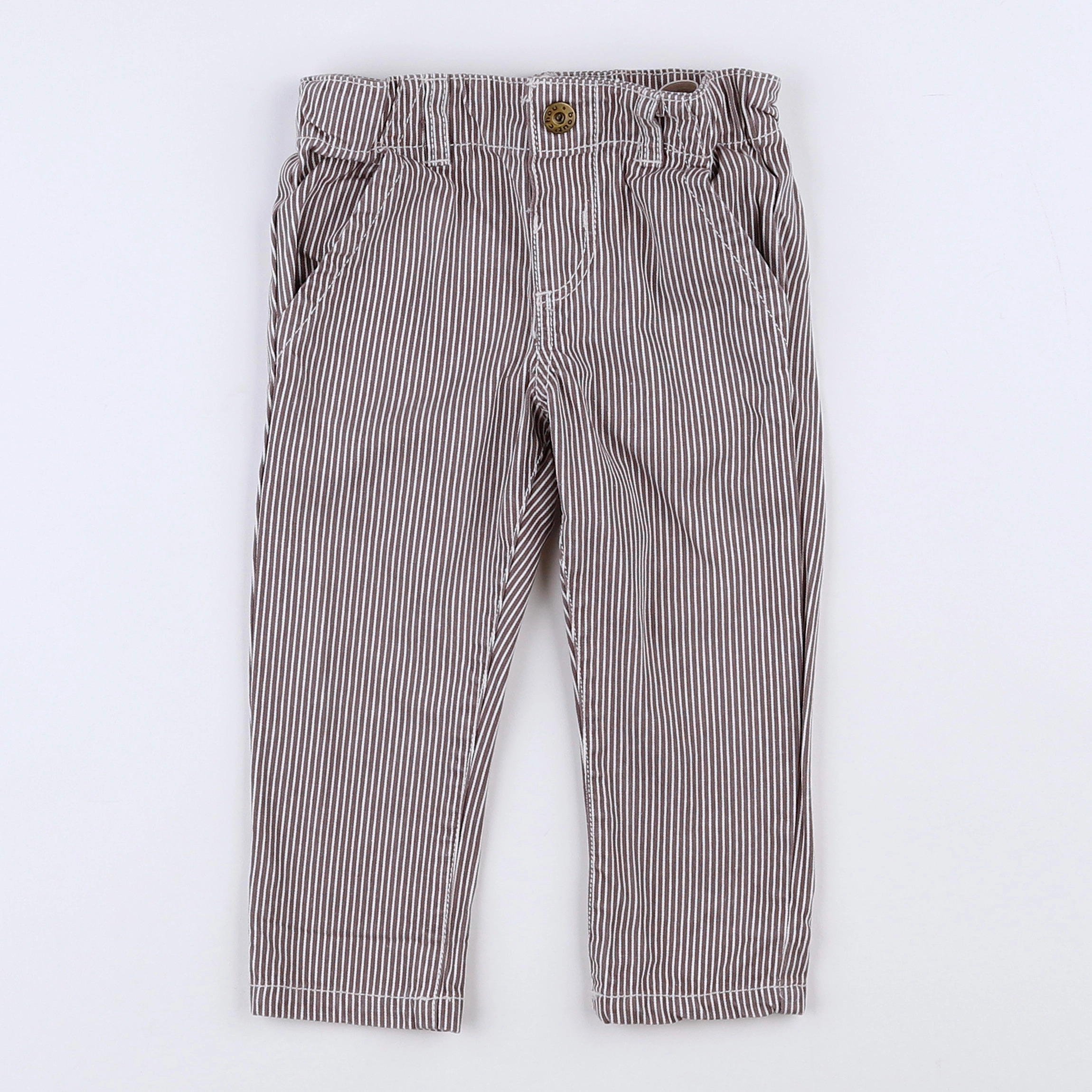Boutchou - pantalon blanc, marron - 9 mois