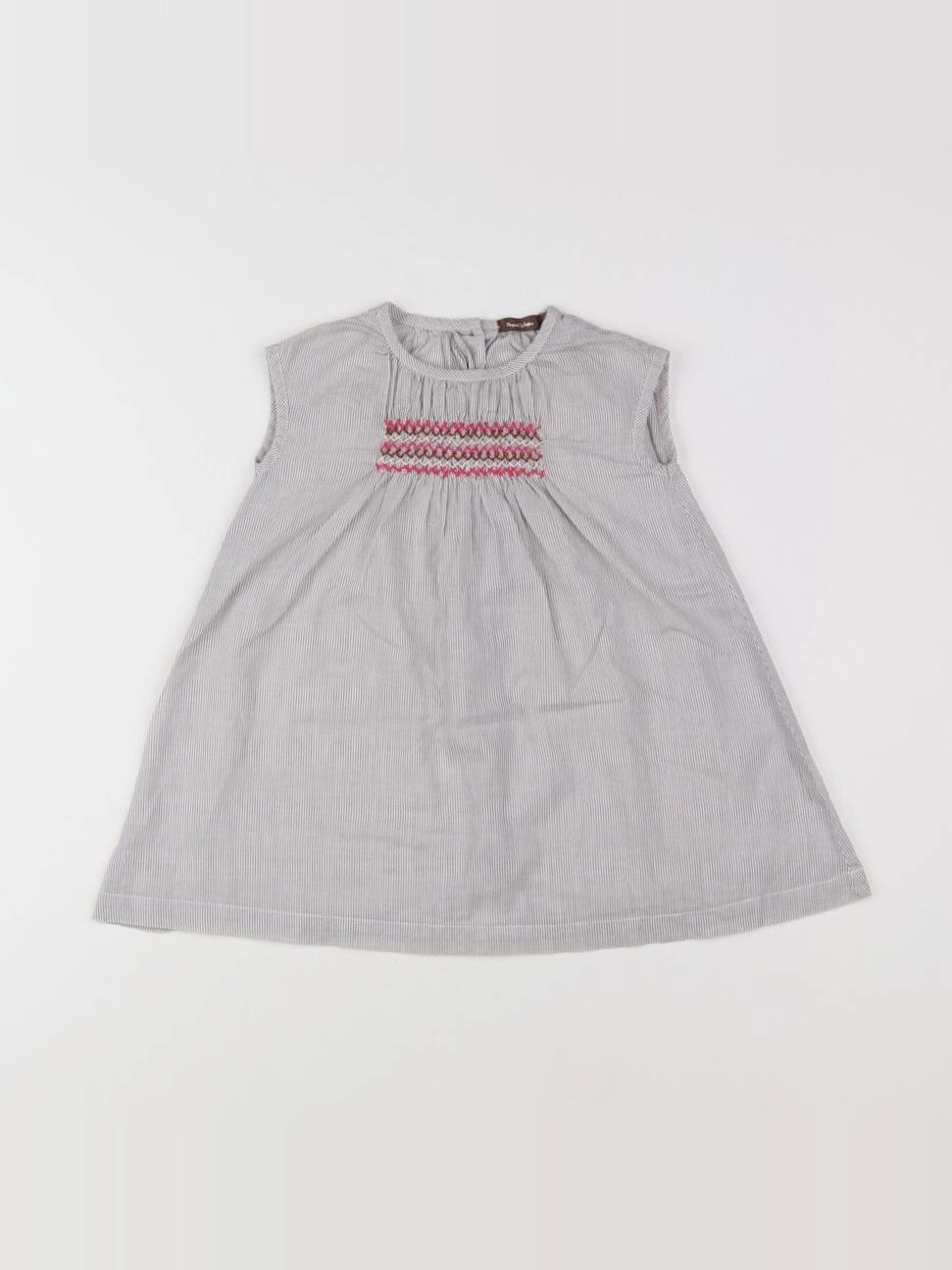 Boutchou - robe gris, blanc - 12 mois