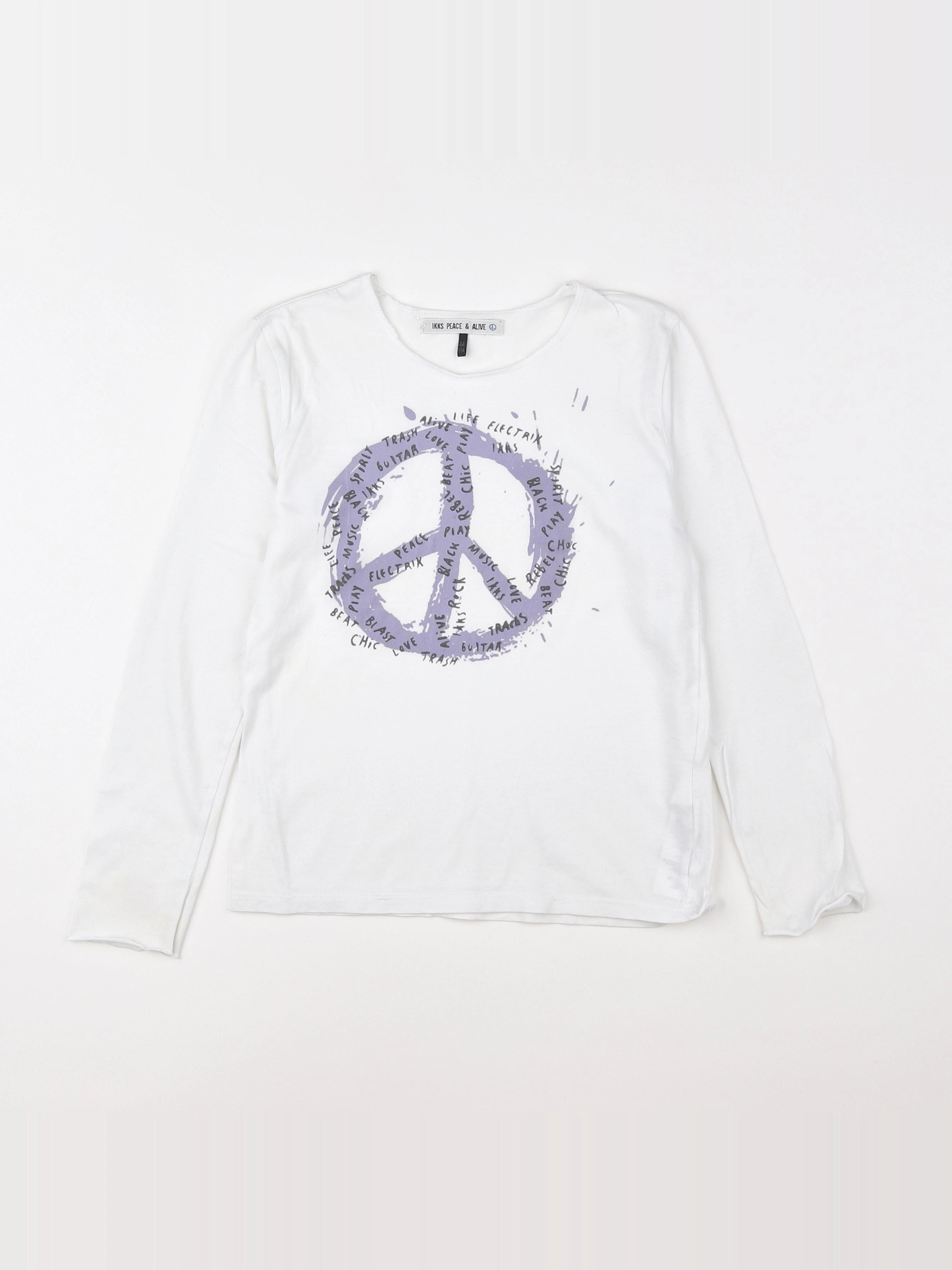 IKKS - tee-shirt blanc, gris - 6 ans