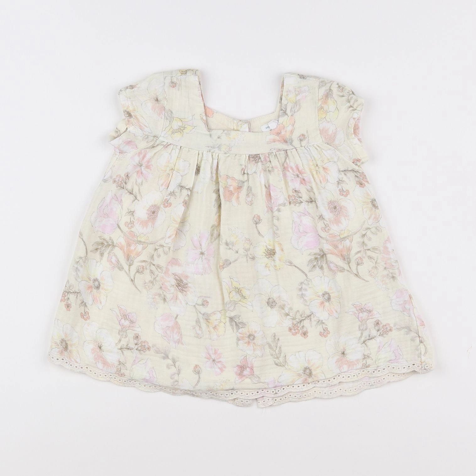 Vertbaudet - robe rose, beige - 9 mois