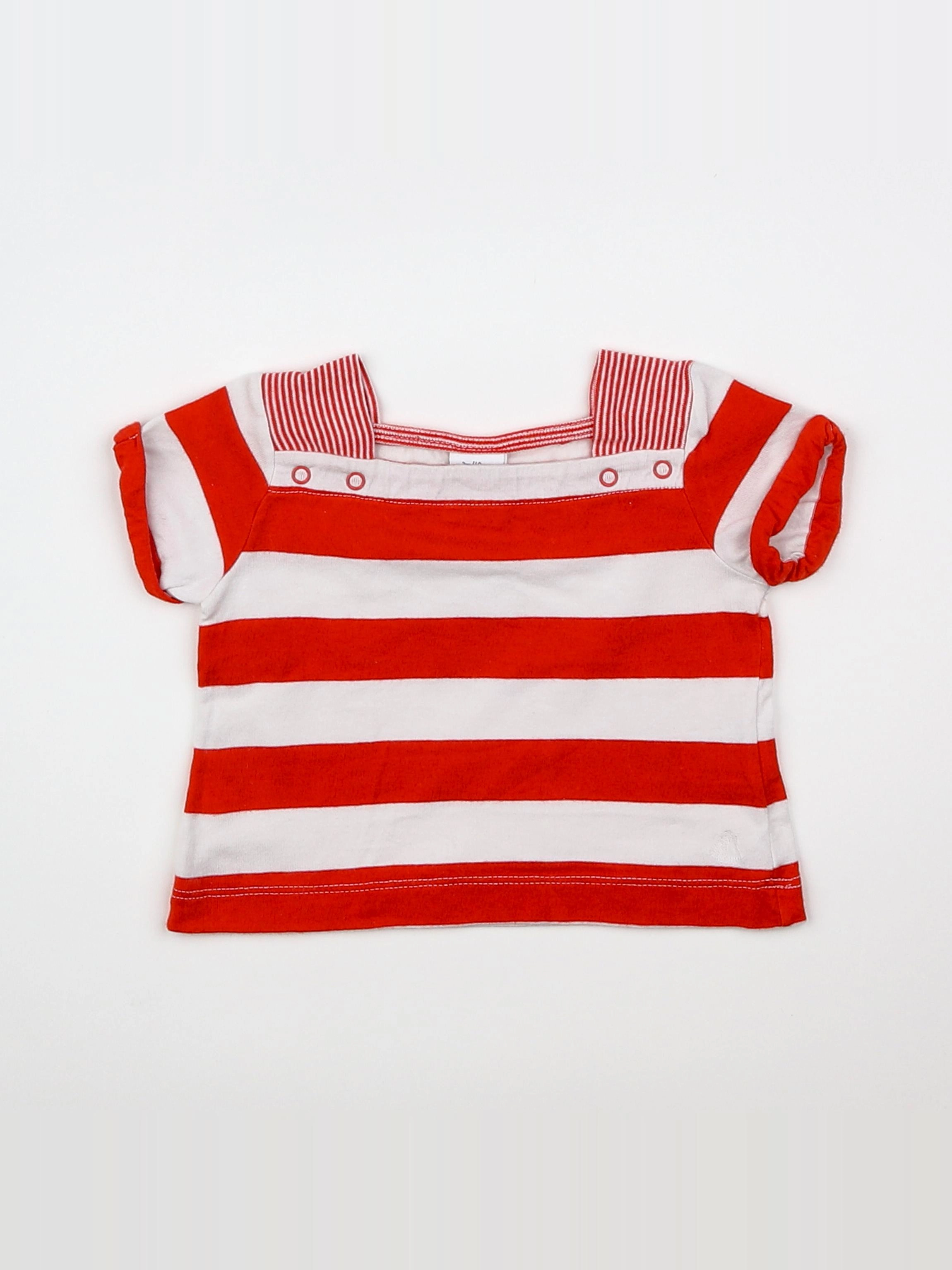 Petit Bateau - tee-shirt rouge - 3 mois