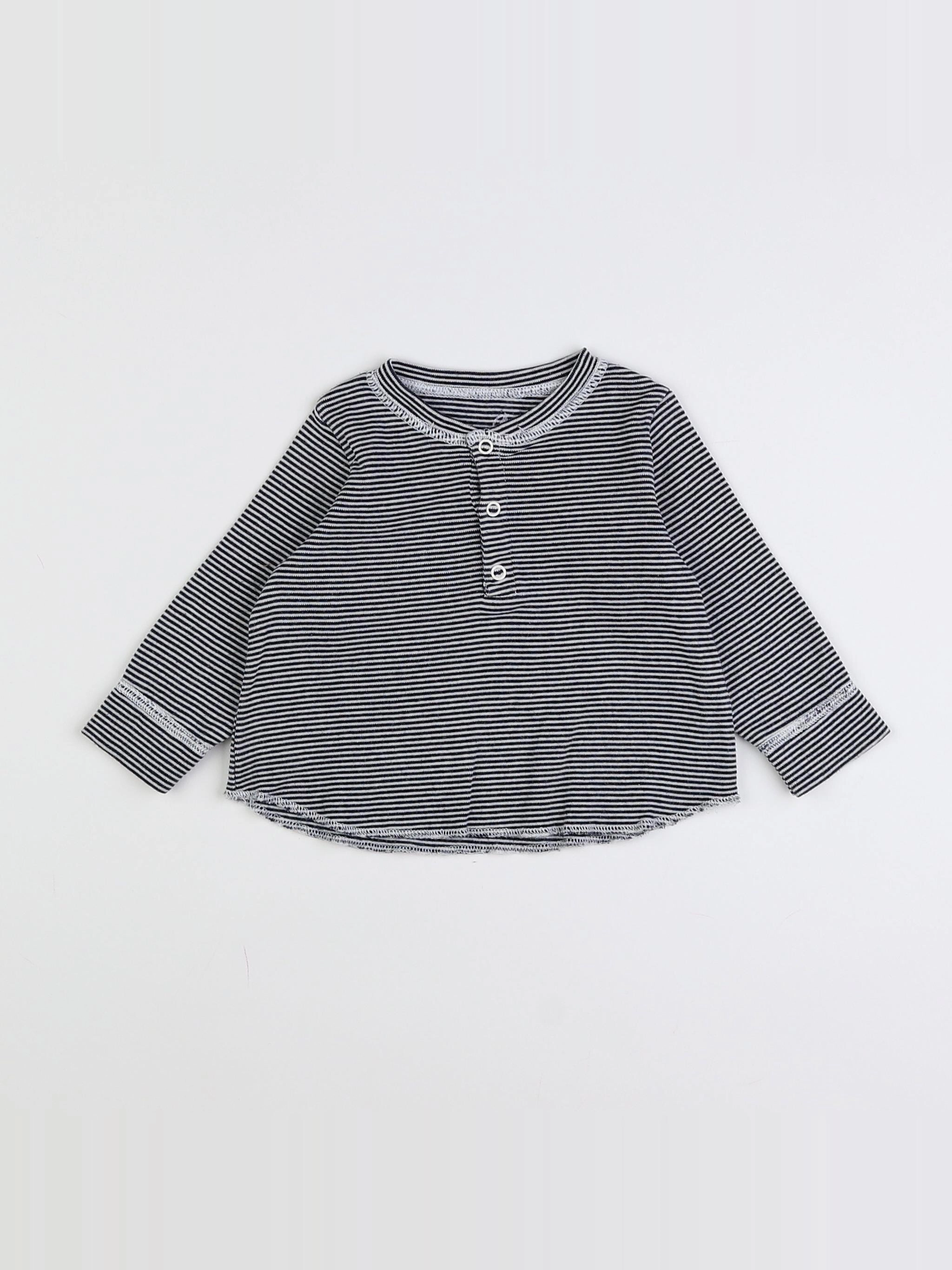 Petit Bateau - tee-shirt bleu - 6 mois