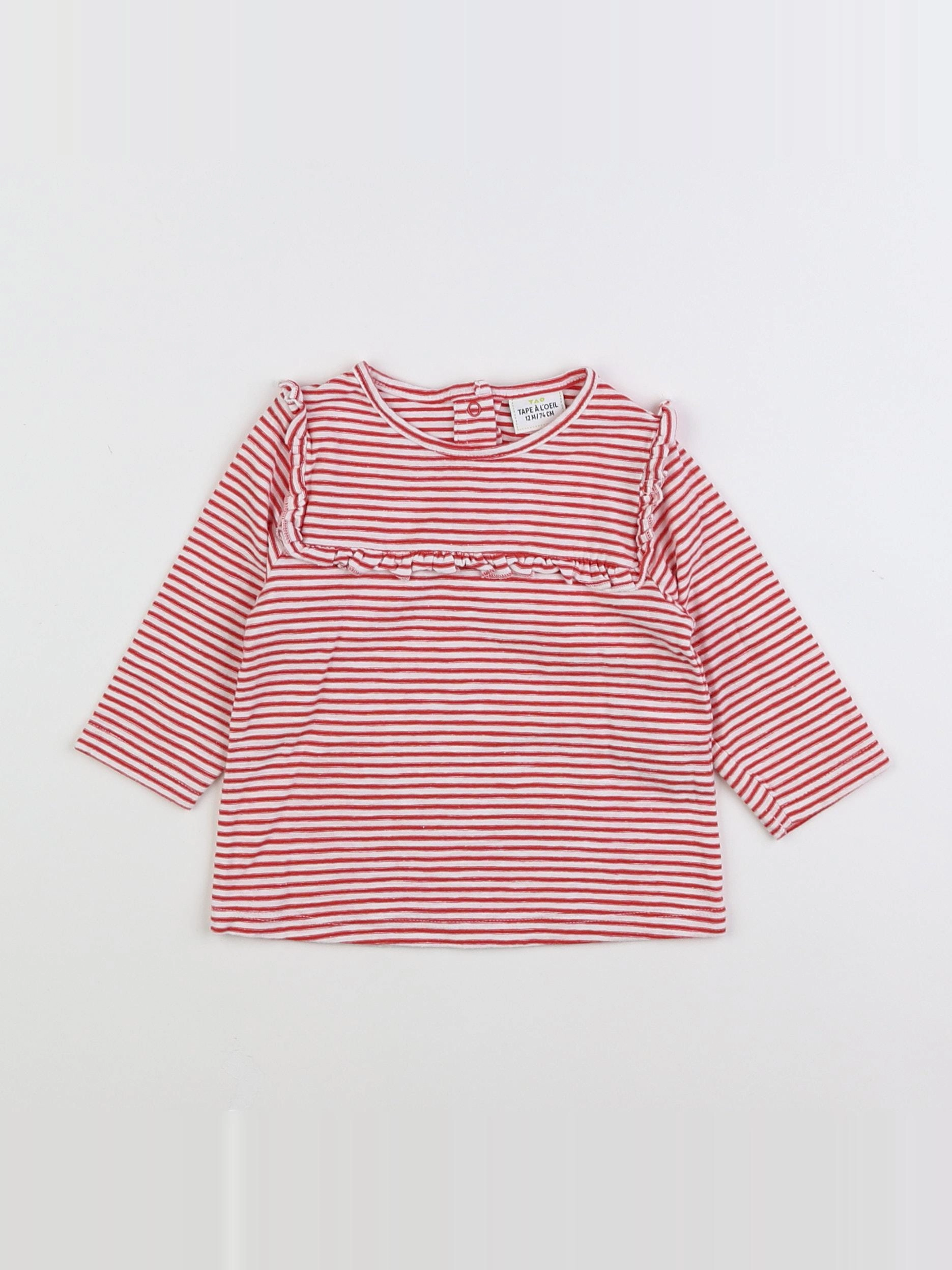 Tape à l'oeil - tee-shirt blanc, rouge - 12 mois