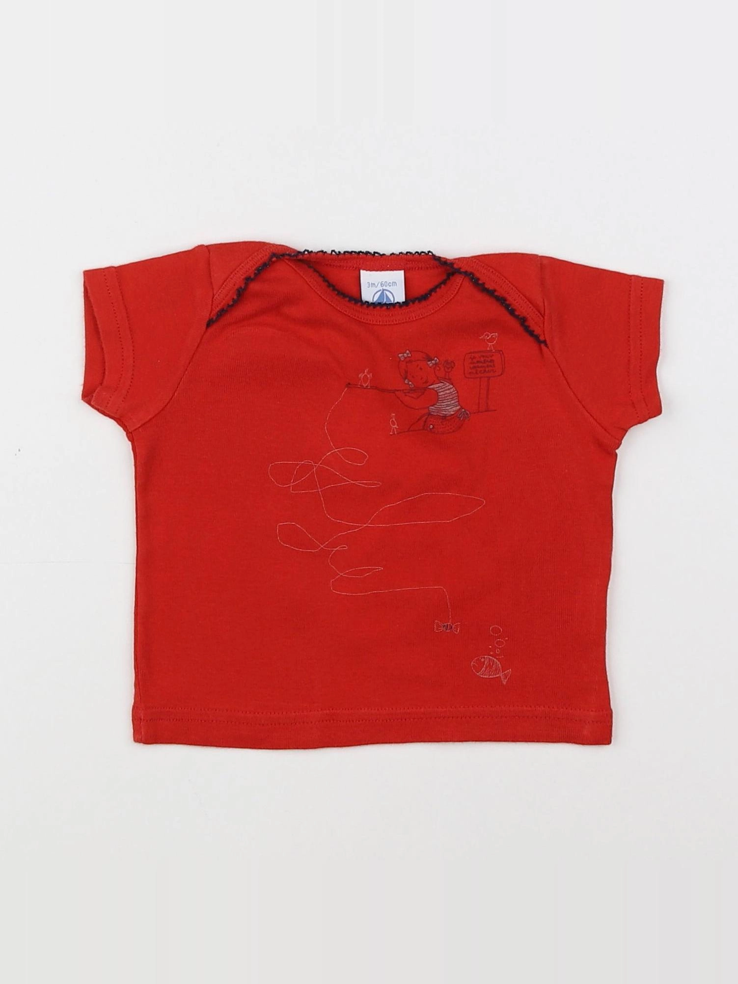Petit Bateau - maillot de corps rouge - 3 mois