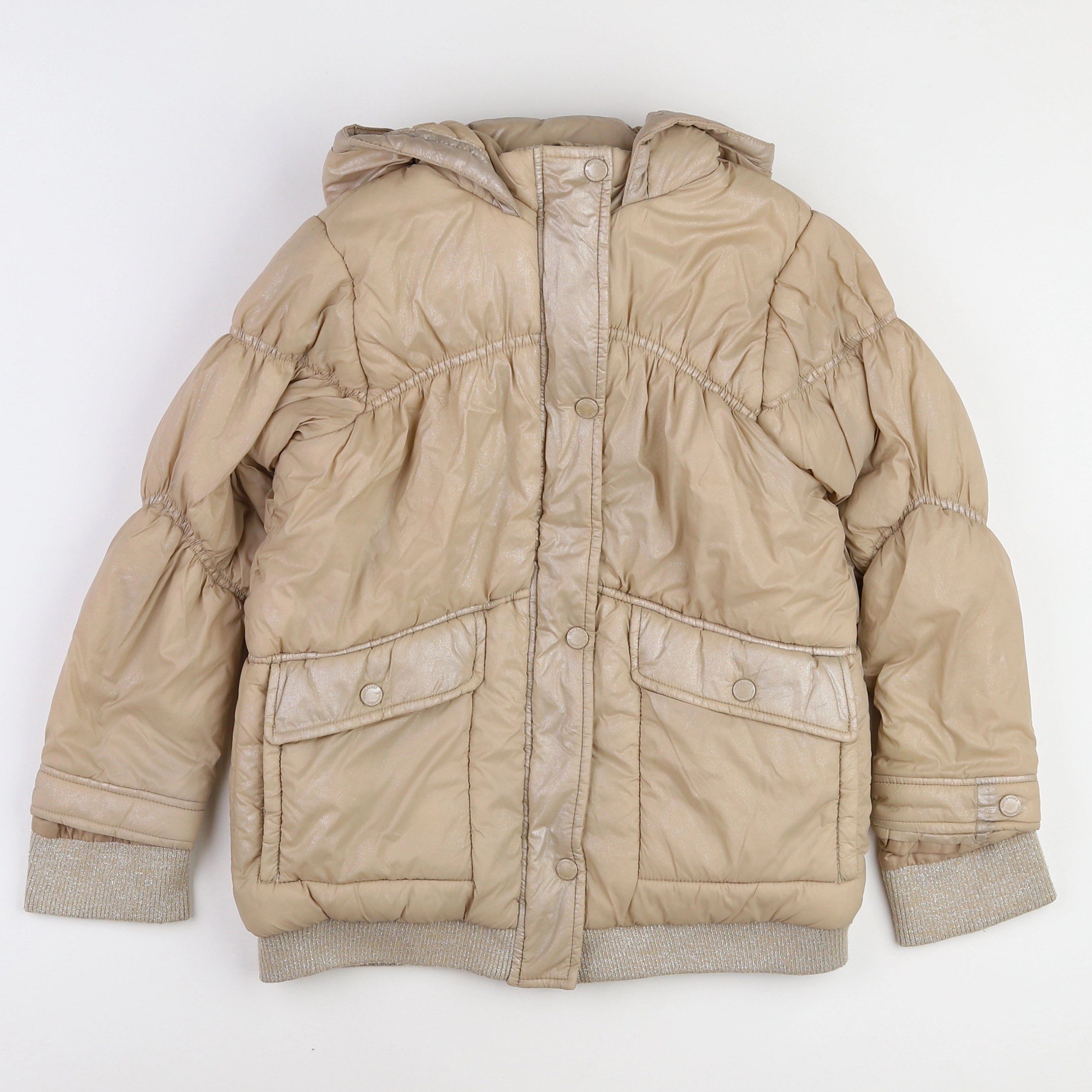 Vertbaudet - doudoune beige, or - 8 ans