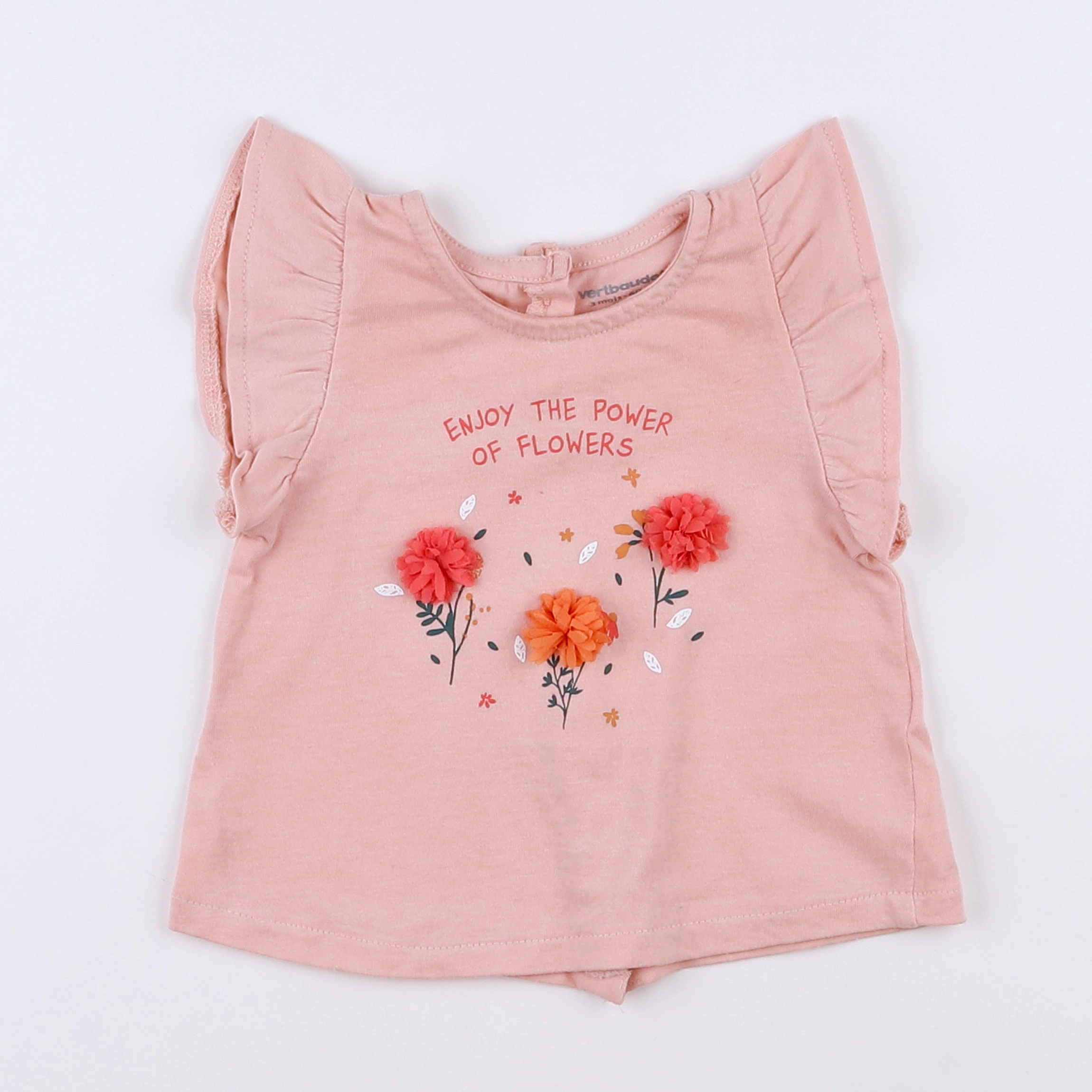 Vertbaudet - tee-shirt rose - 3 mois