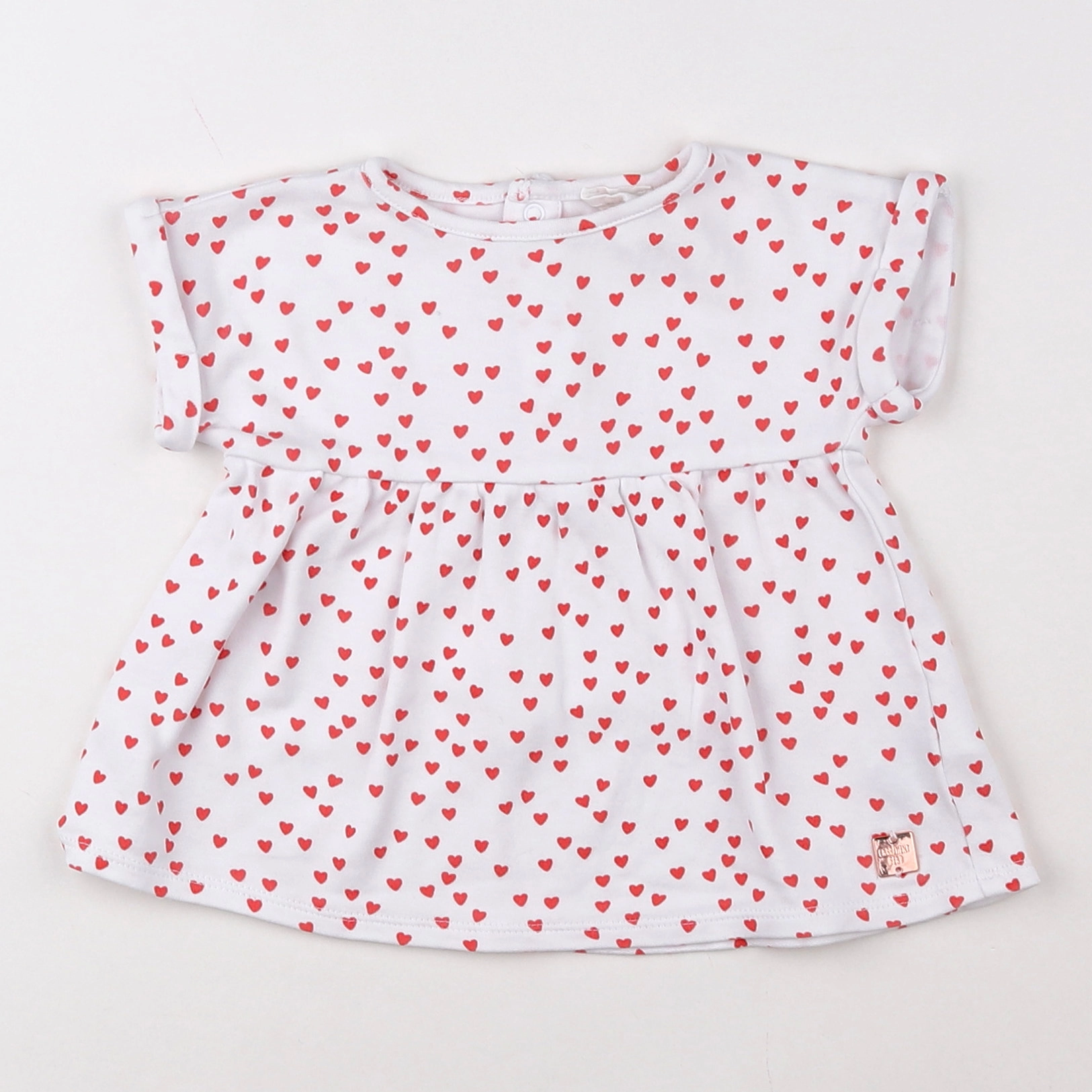 Carrément Beau - tee-shirt blanc, rouge - 3 mois