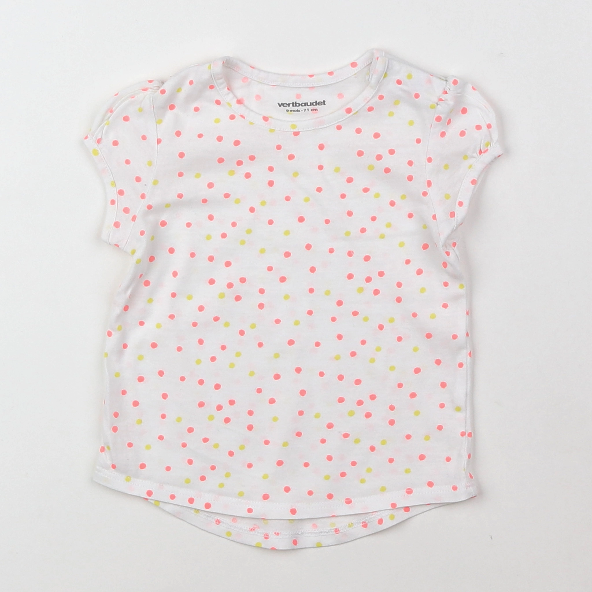 Vertbaudet - tee-shirt coton multicolore, blanc - 9 mois