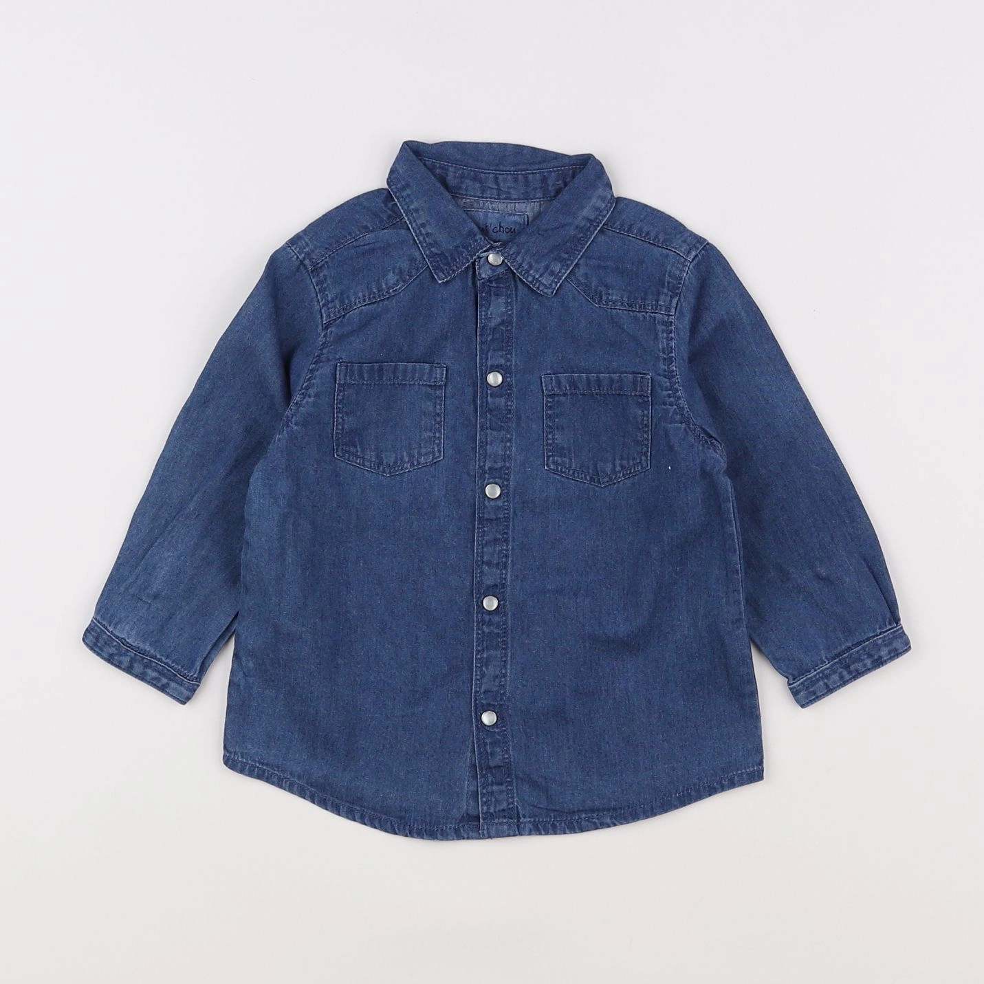 Boutchou - chemise bleu - 12 mois