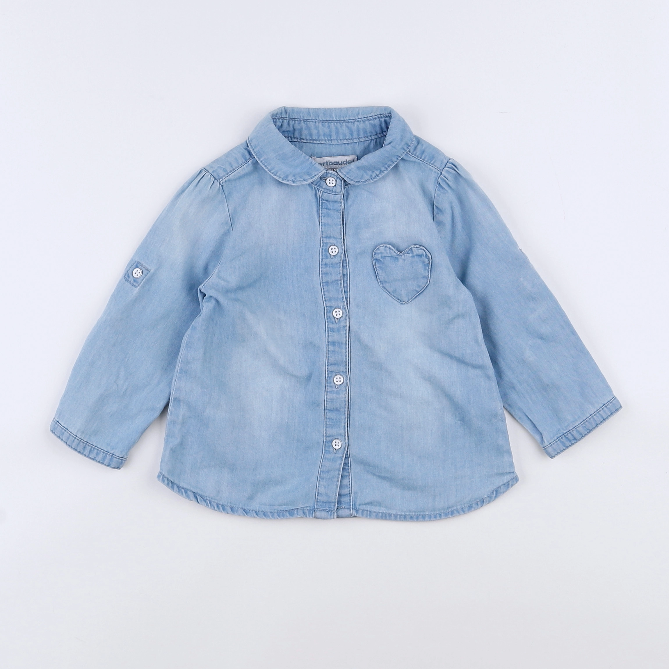Vertbaudet - blouse bleu - 12 mois