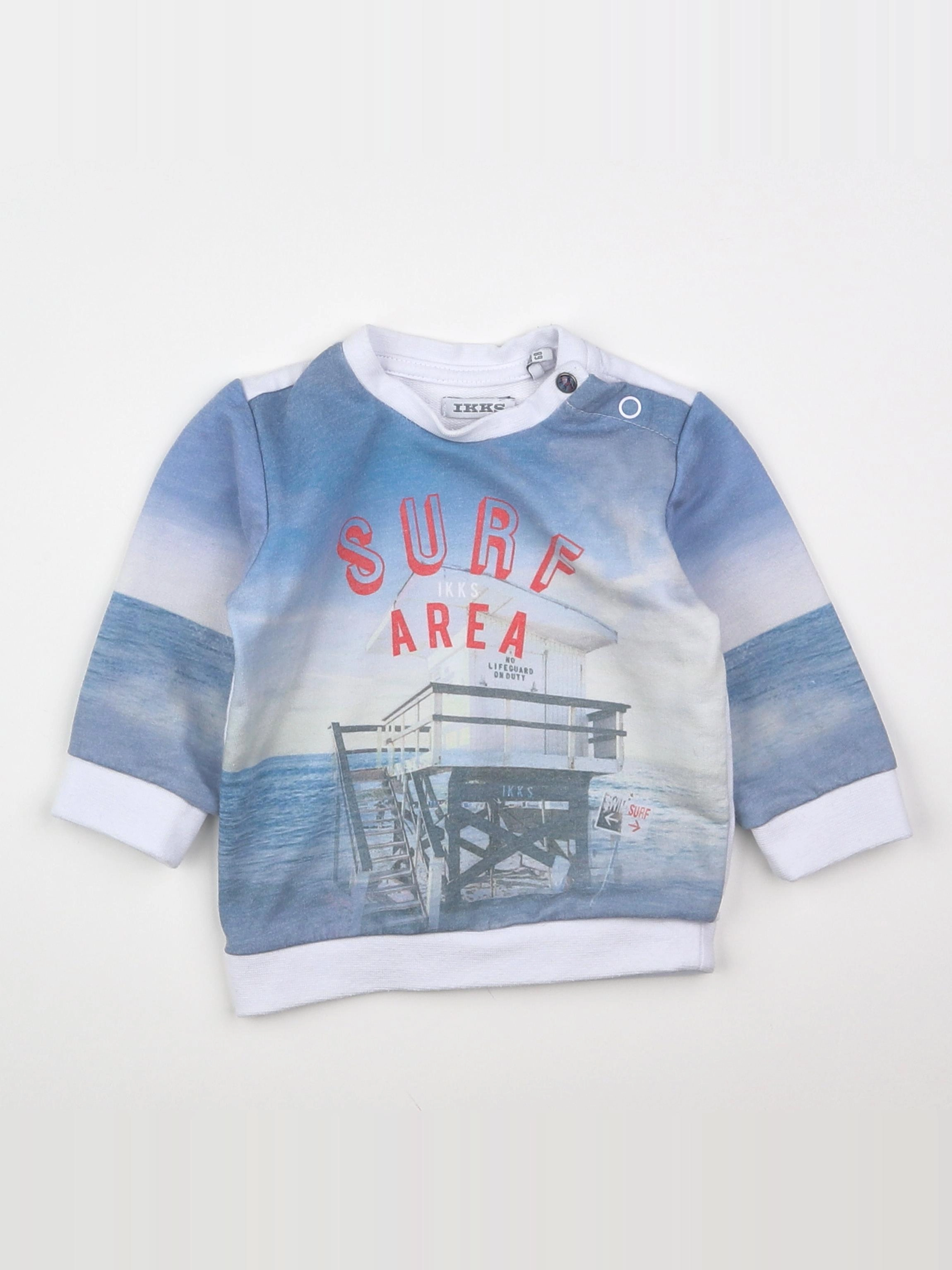 IKKS - sweat bleu - 6 mois