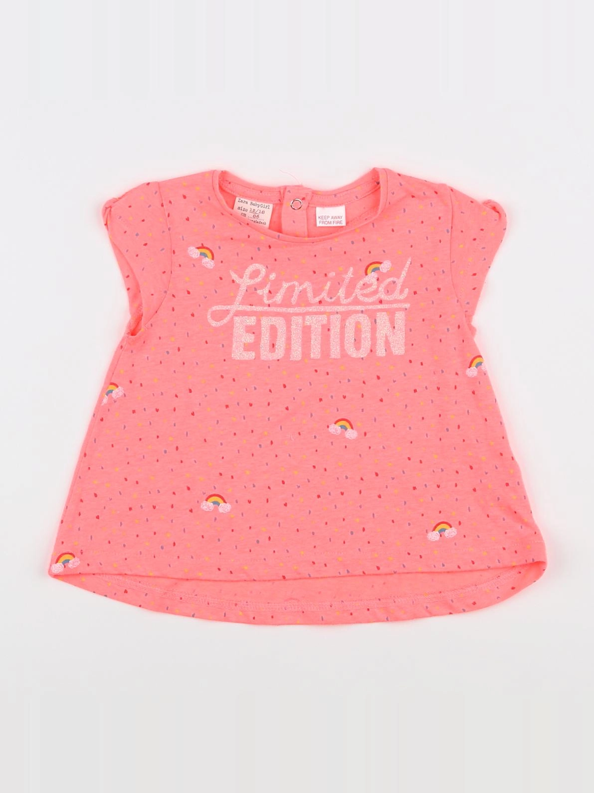 Zara - tee-shirt rose - 12/18 mois