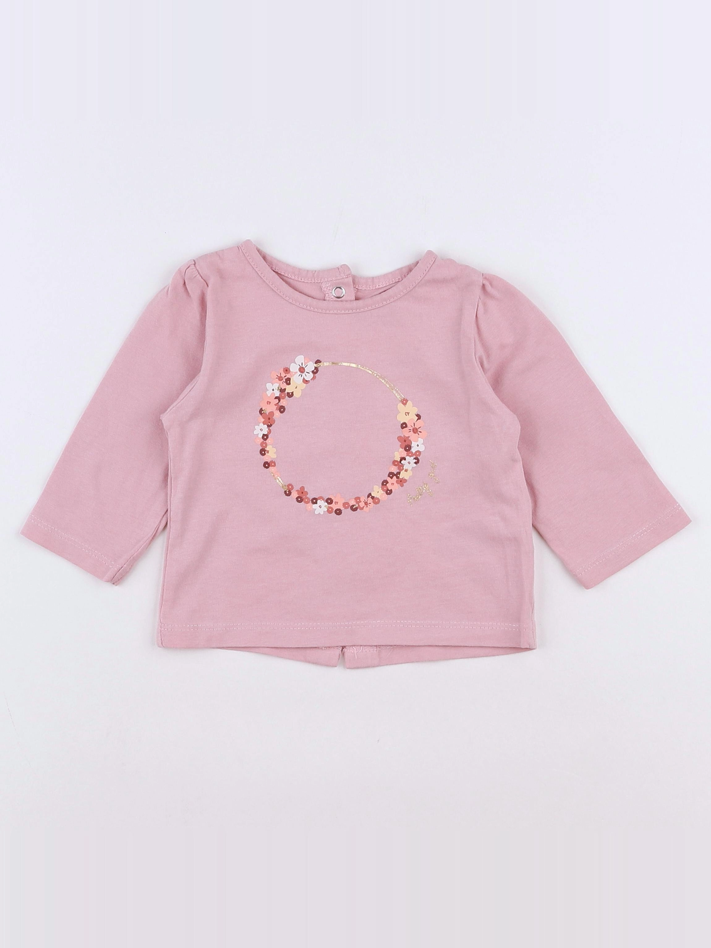 Vertbaudet - tee-shirt rose - 3 mois