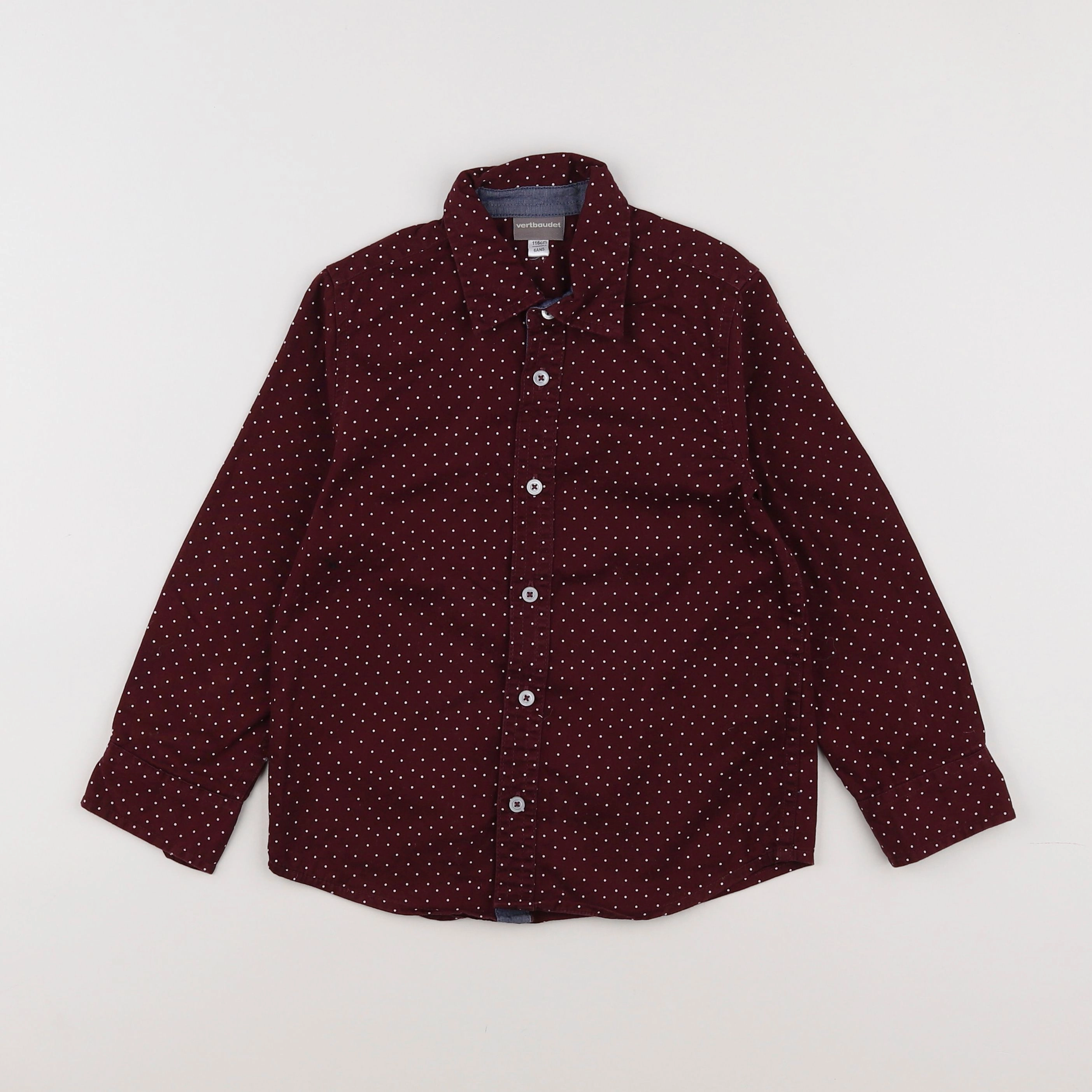 Vertbaudet - chemise rouge - 6 ans