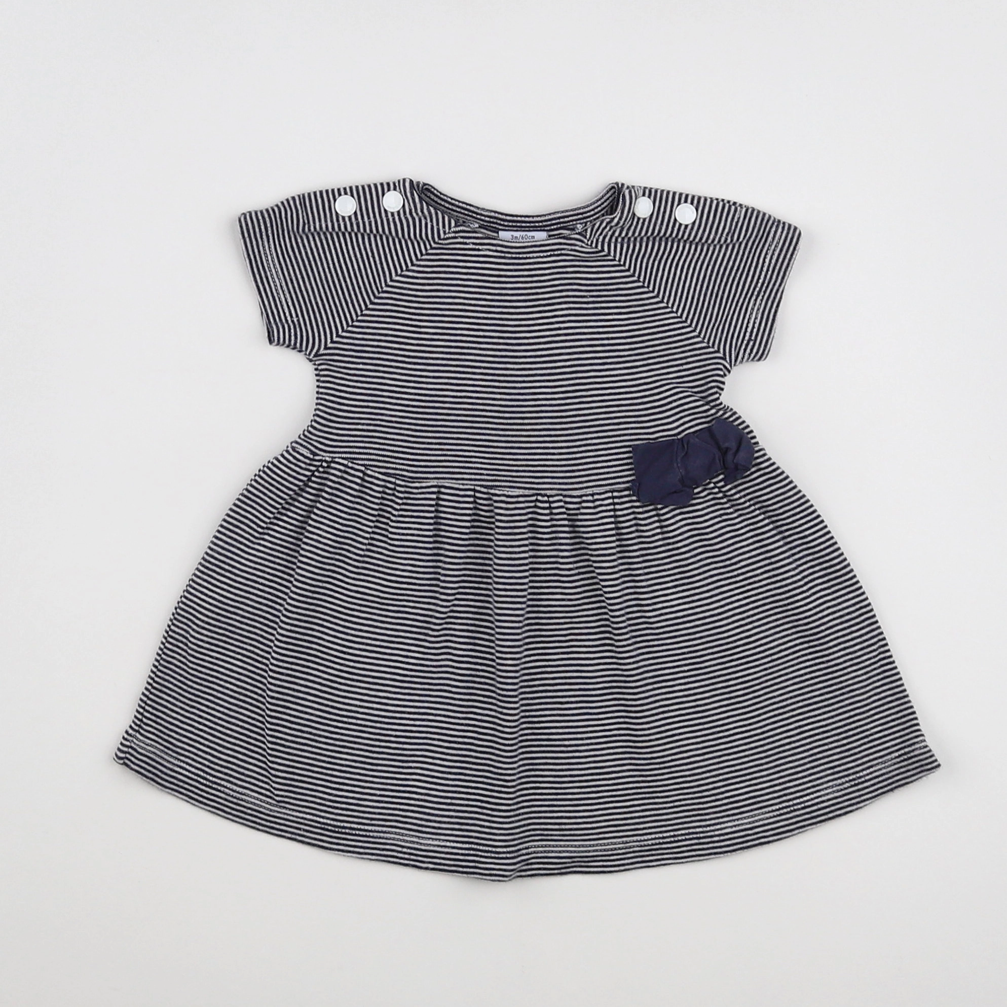 Petit Bateau - robe bleu - 3 mois
