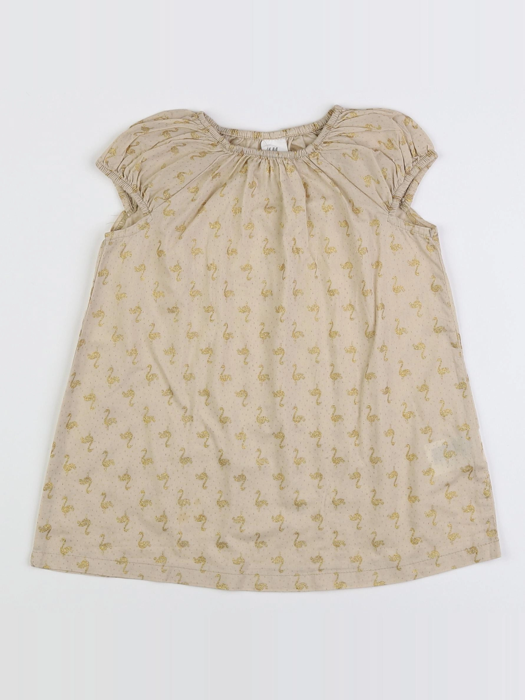H&M - robe or, beige - 9/12 mois