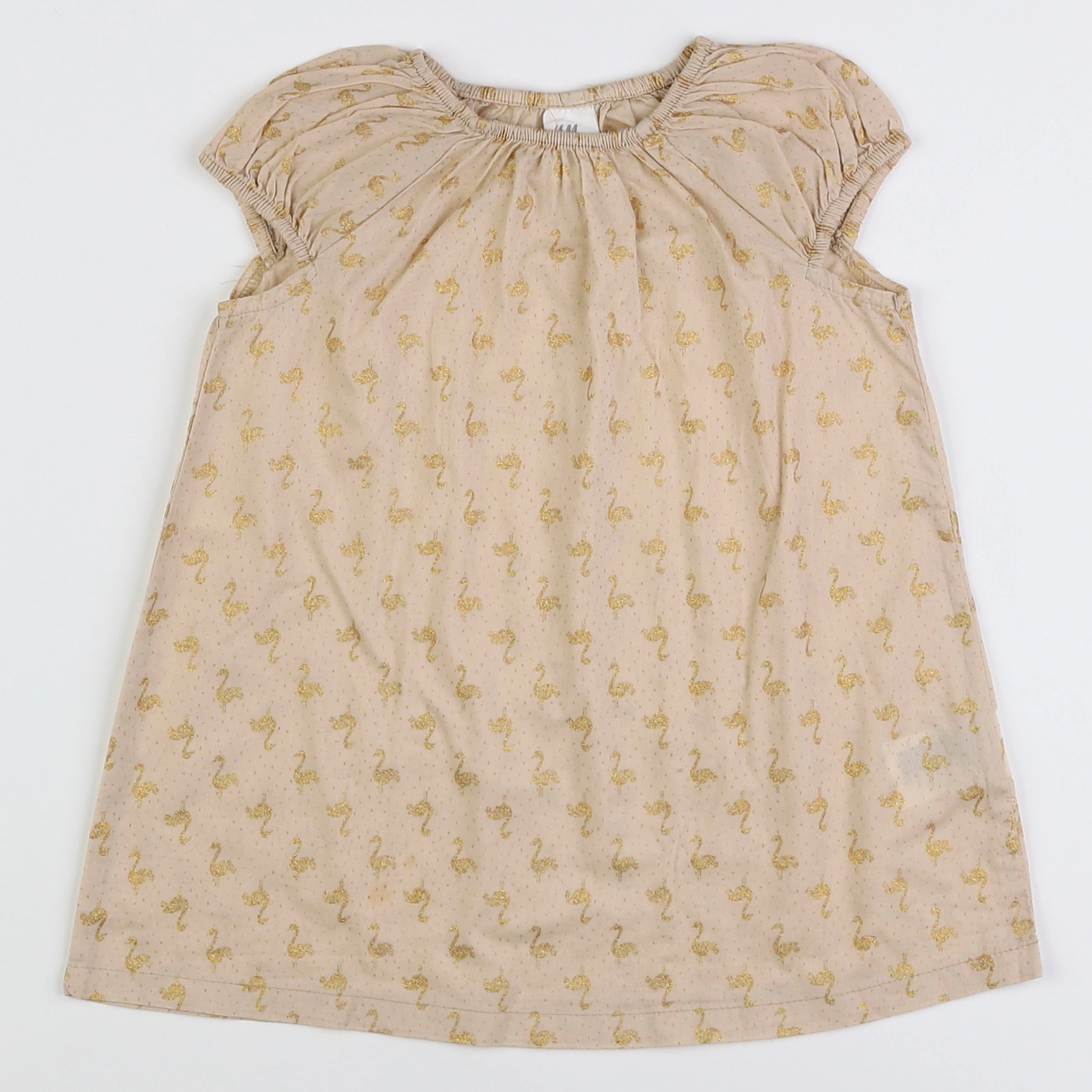 H&M - robe or, beige - 9/12 mois