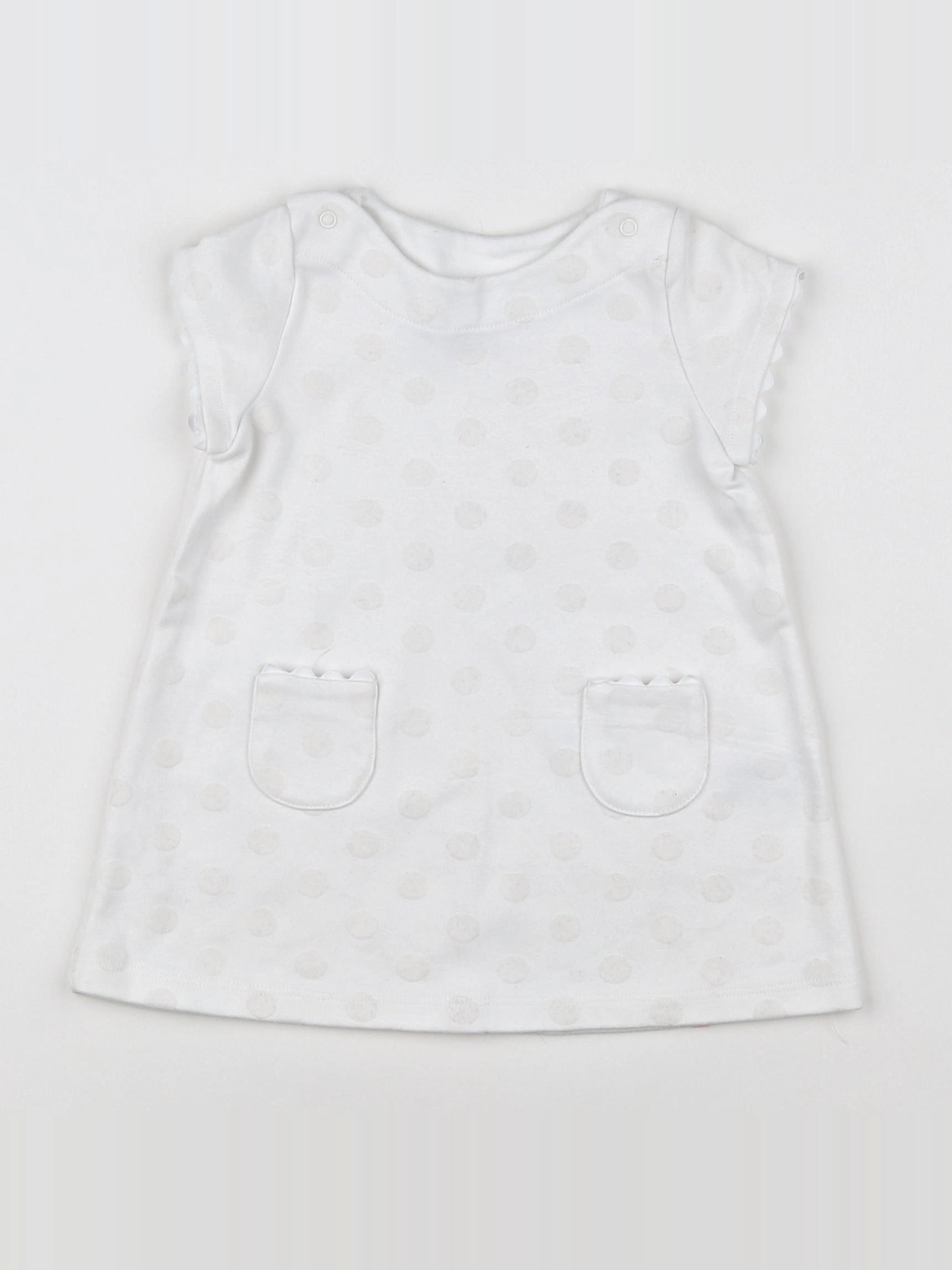 Petit Bateau - robe blanc - 6 mois